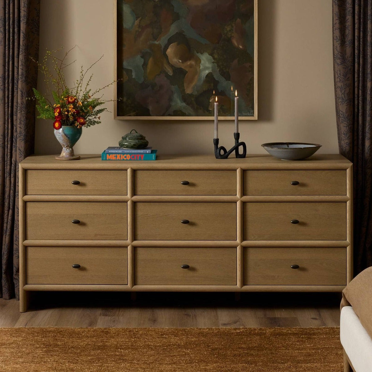 Four Hands Analisa Sandy Oak 9 Drawer Dresser