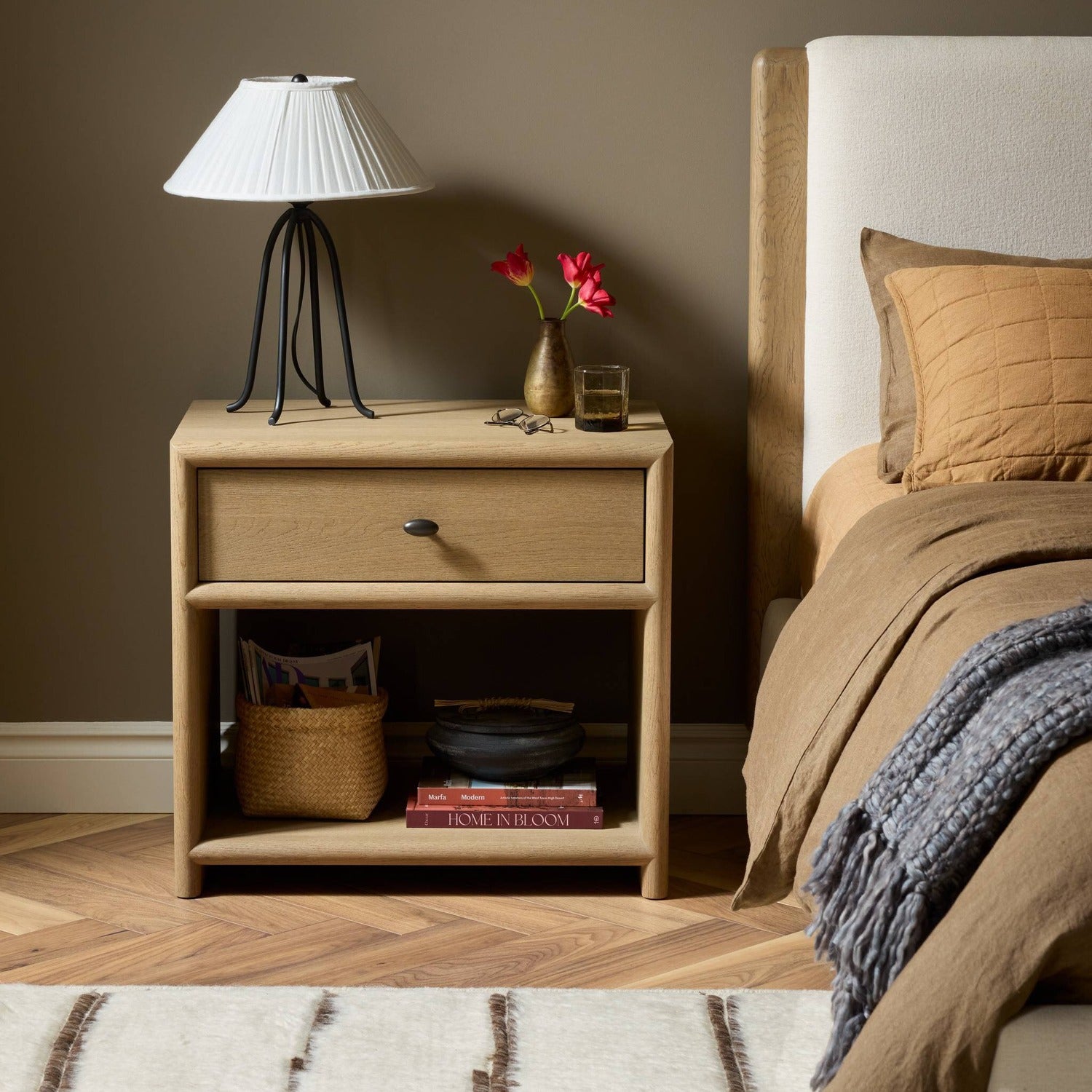Four Hands Analisa Sandy Oak Nightstand