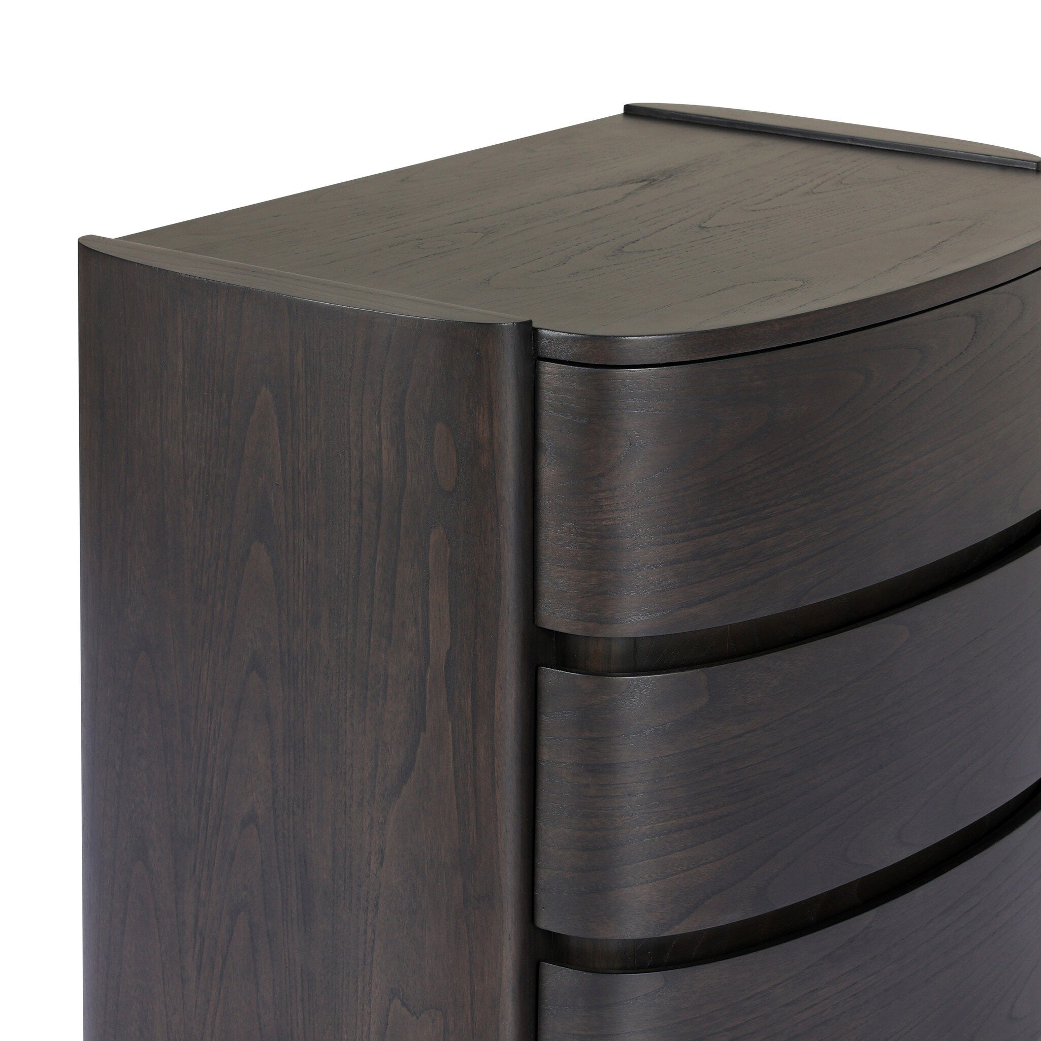 Four Hands Greer Smoked Black Sungkai Nightstand — construction detail