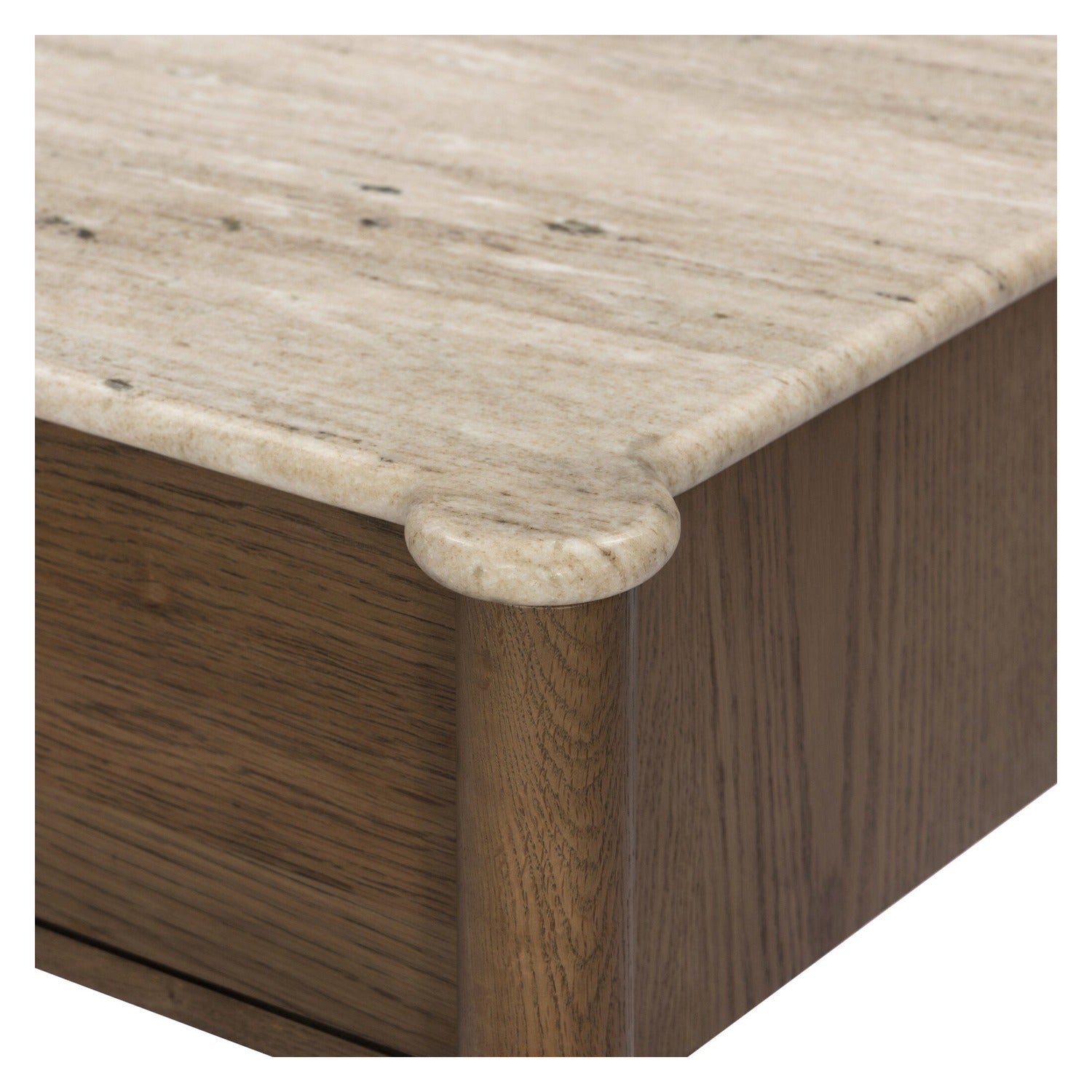 Four Hands Joah Antique White Marble Nightstand