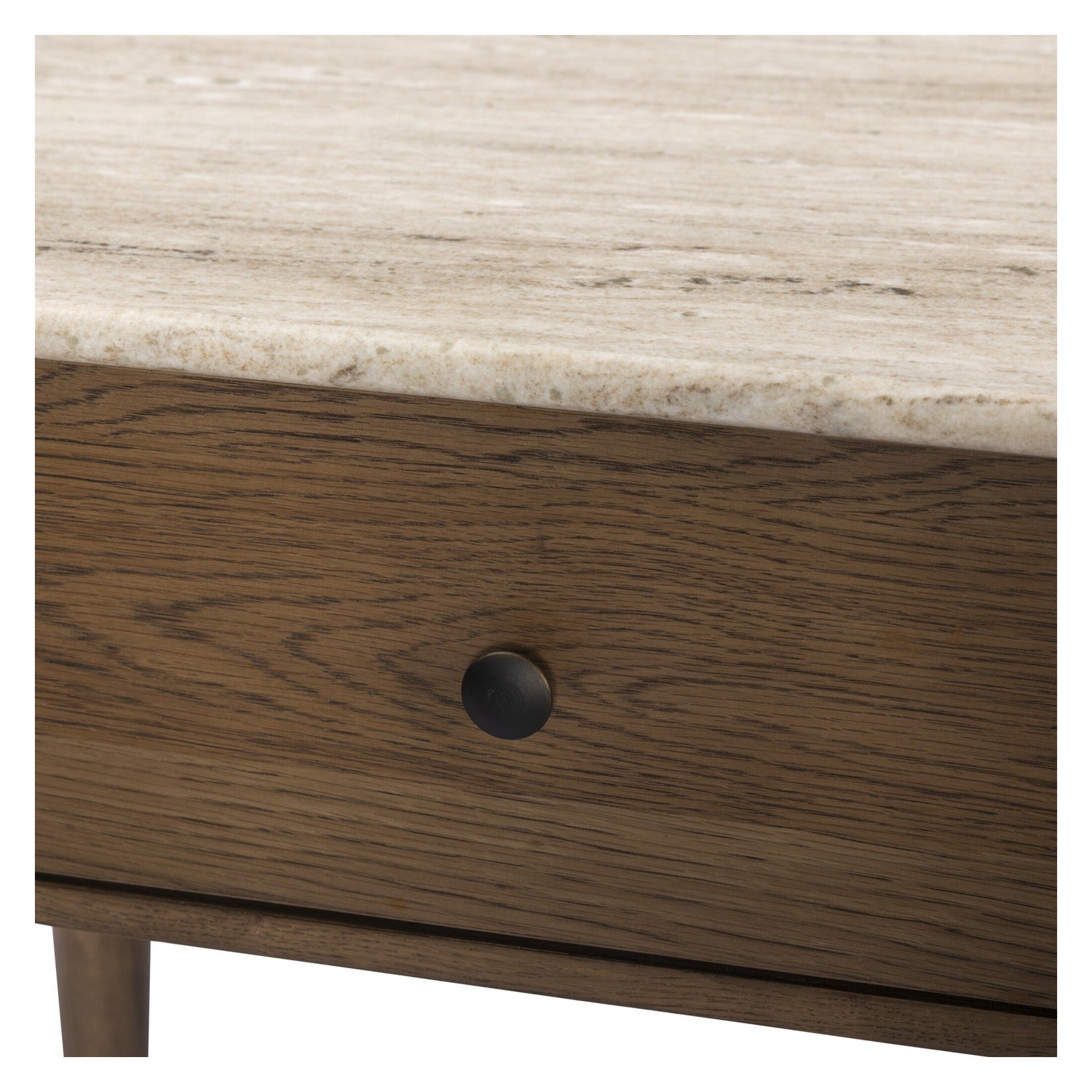 Four Hands Joah Antique White Marble Nightstand