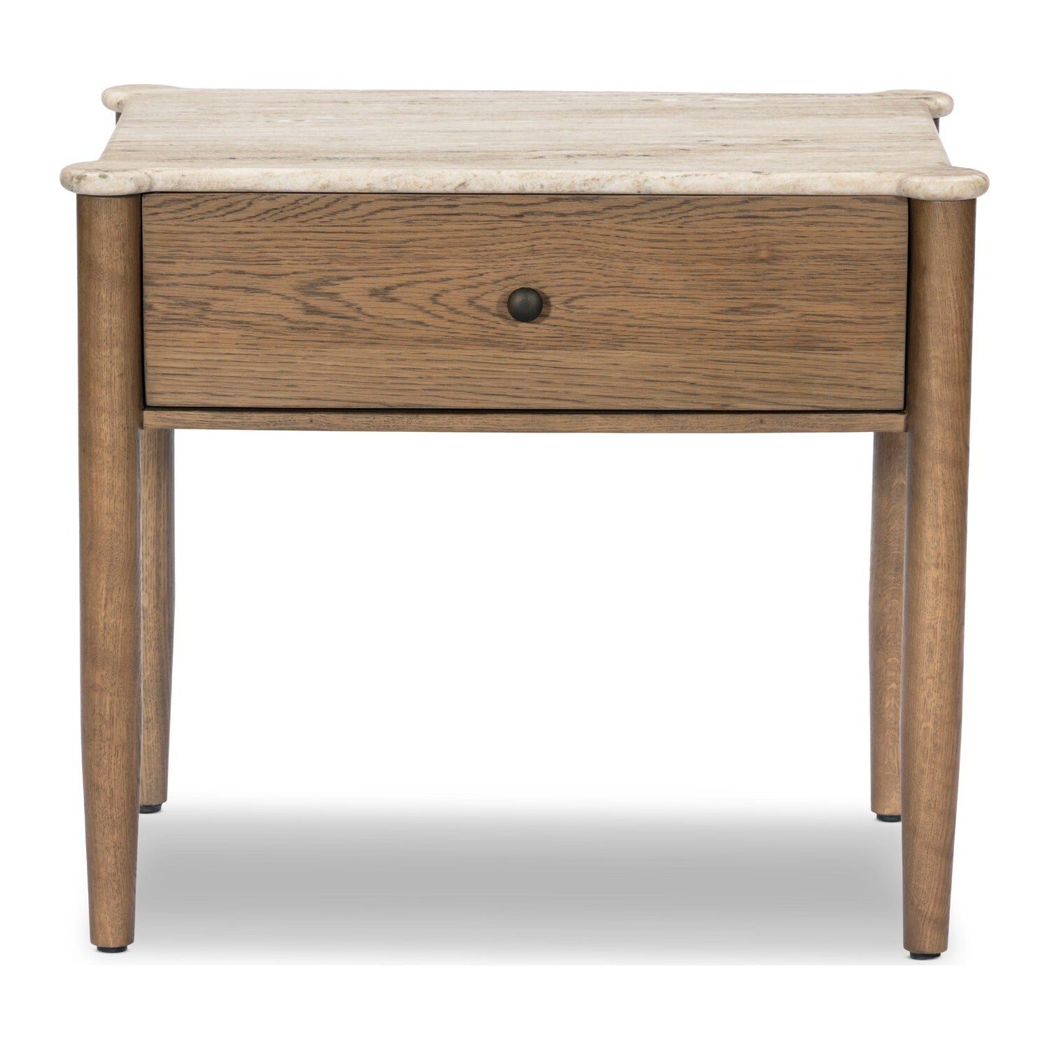 Four Hands Joah Antique White Marble Nightstand