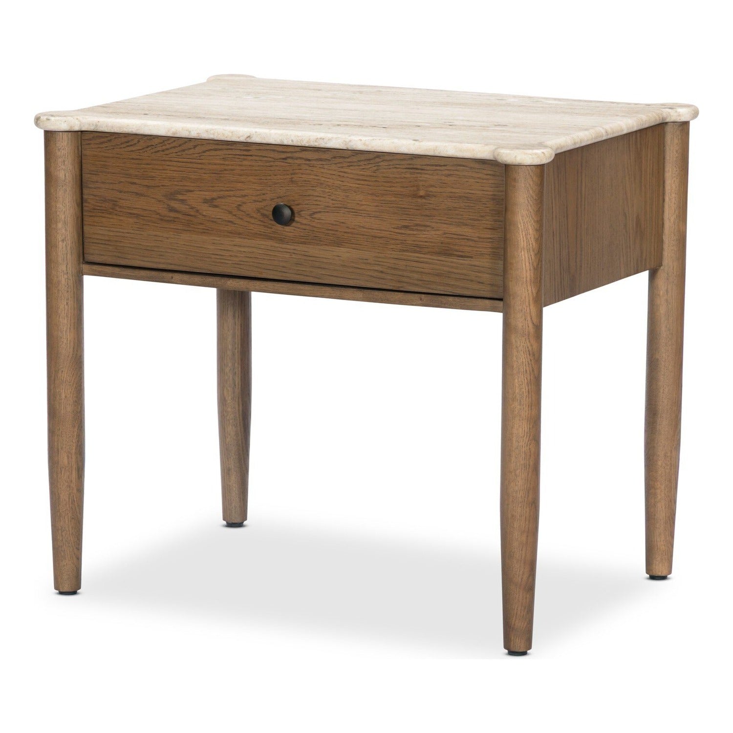 Four Hands Joah Antique White Marble Nightstand