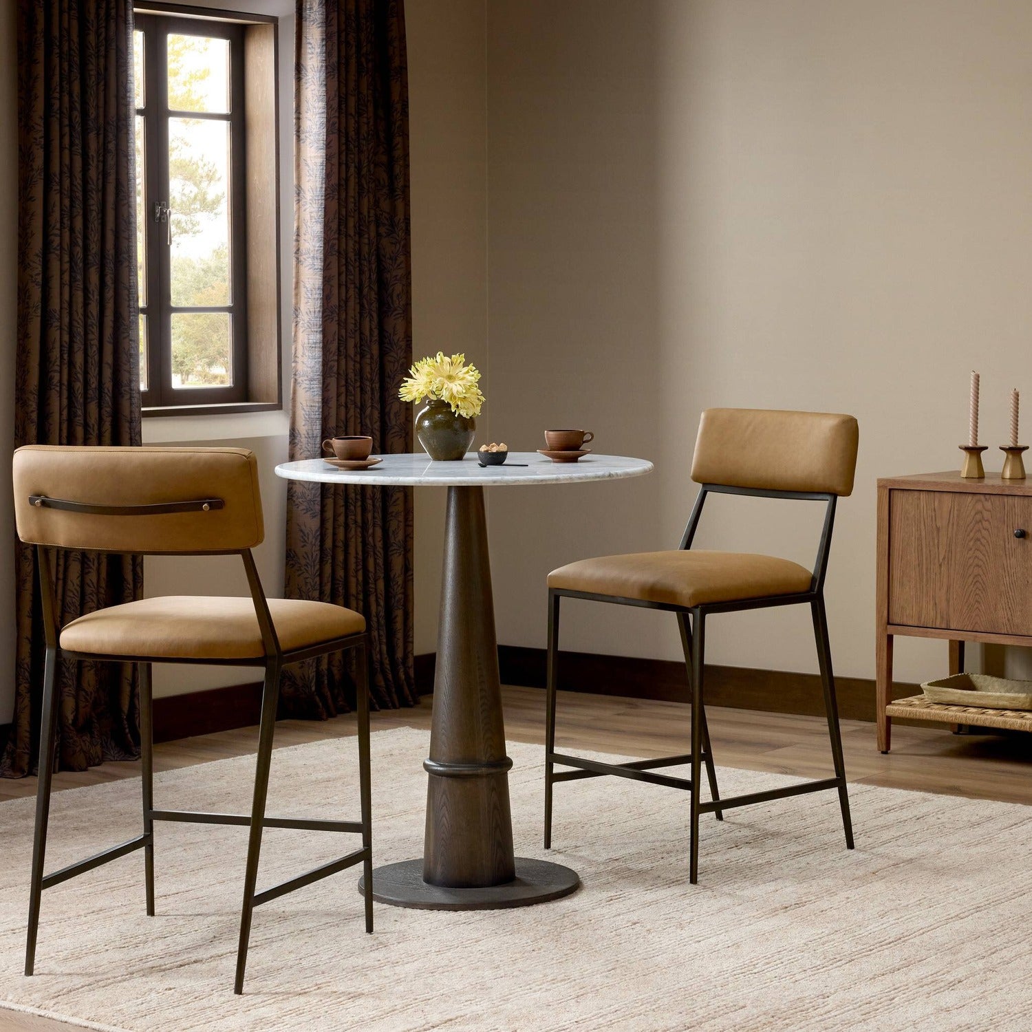 Four Hands Somerson Maestro Camel Counter Stool Set of 2