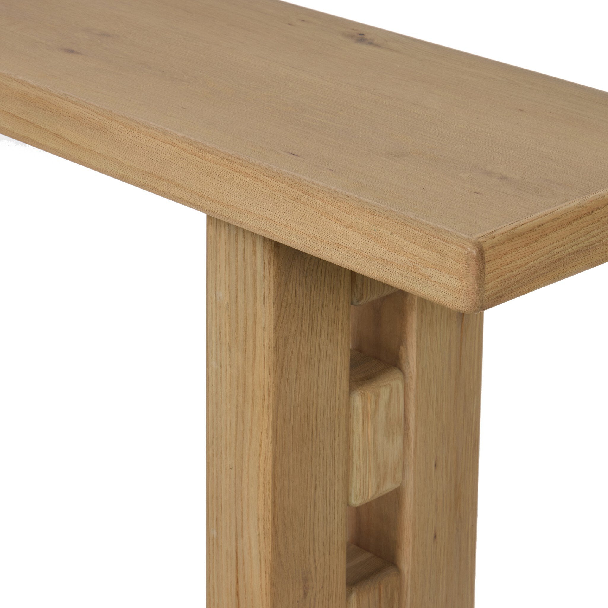 Four Hands Ottie Bleached Oak Console Table — close-up of the surface