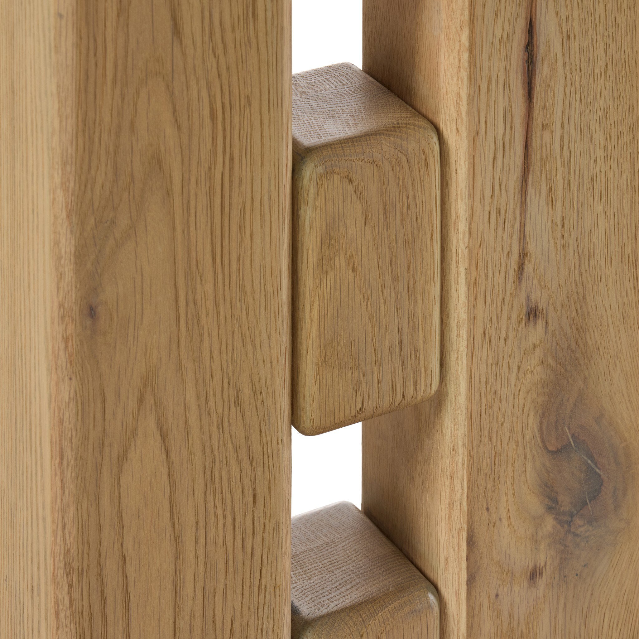 Four Hands Ottie Bleached Oak Console Table — edge and joinery detail