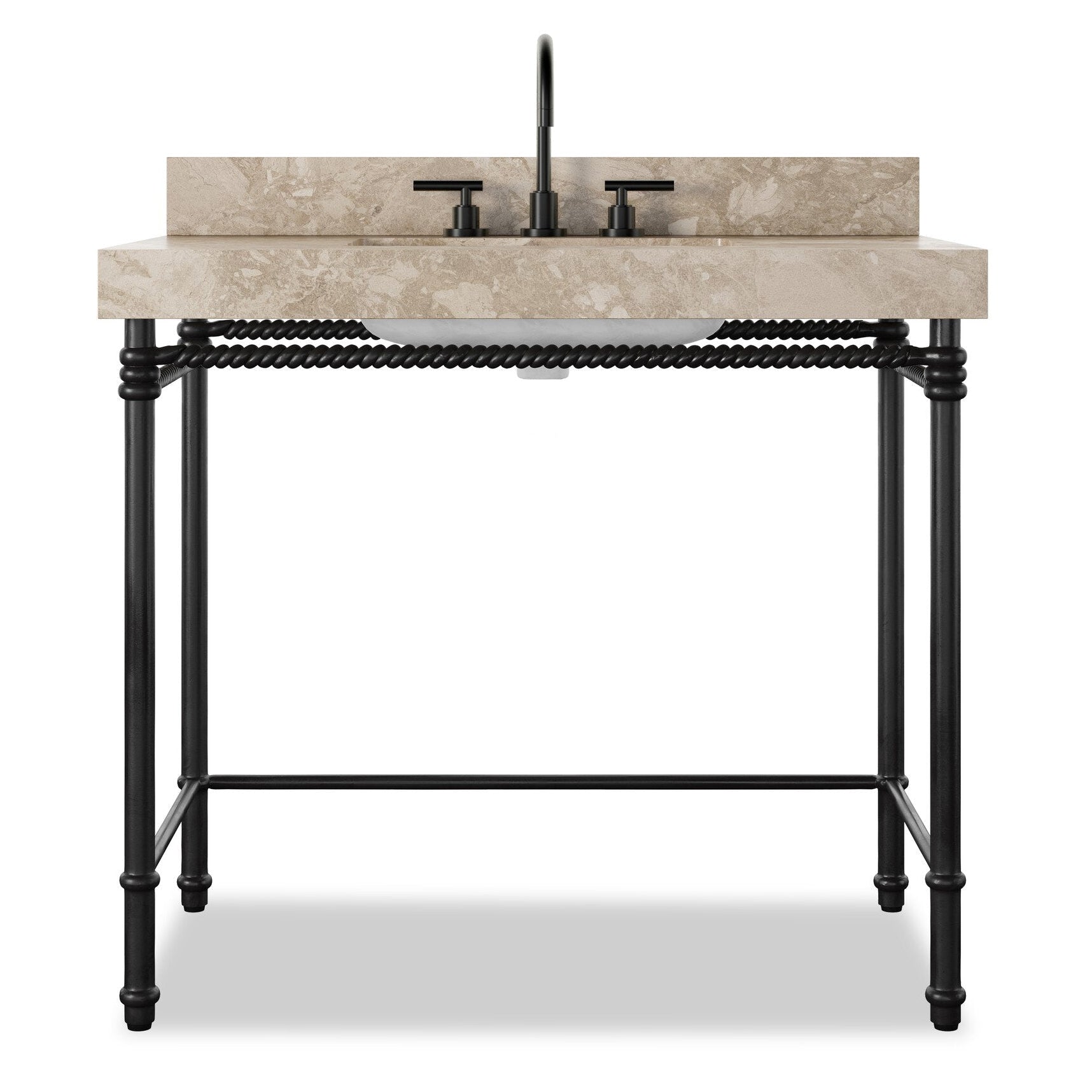 Four Hands Cassia Textured Dark Bronze Washstand — front view