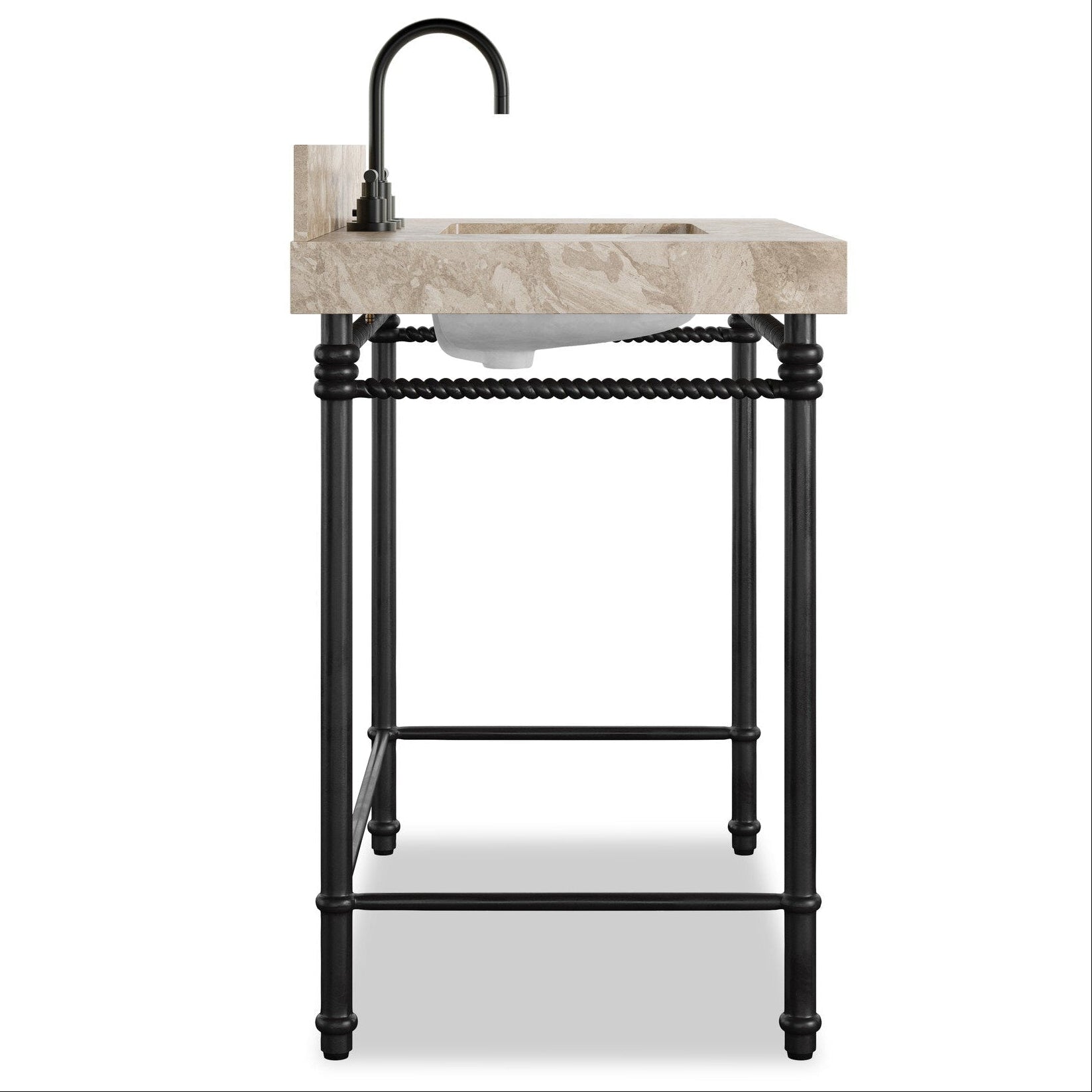 Four Hands Cassia Textured Dark Bronze Washstand — side view