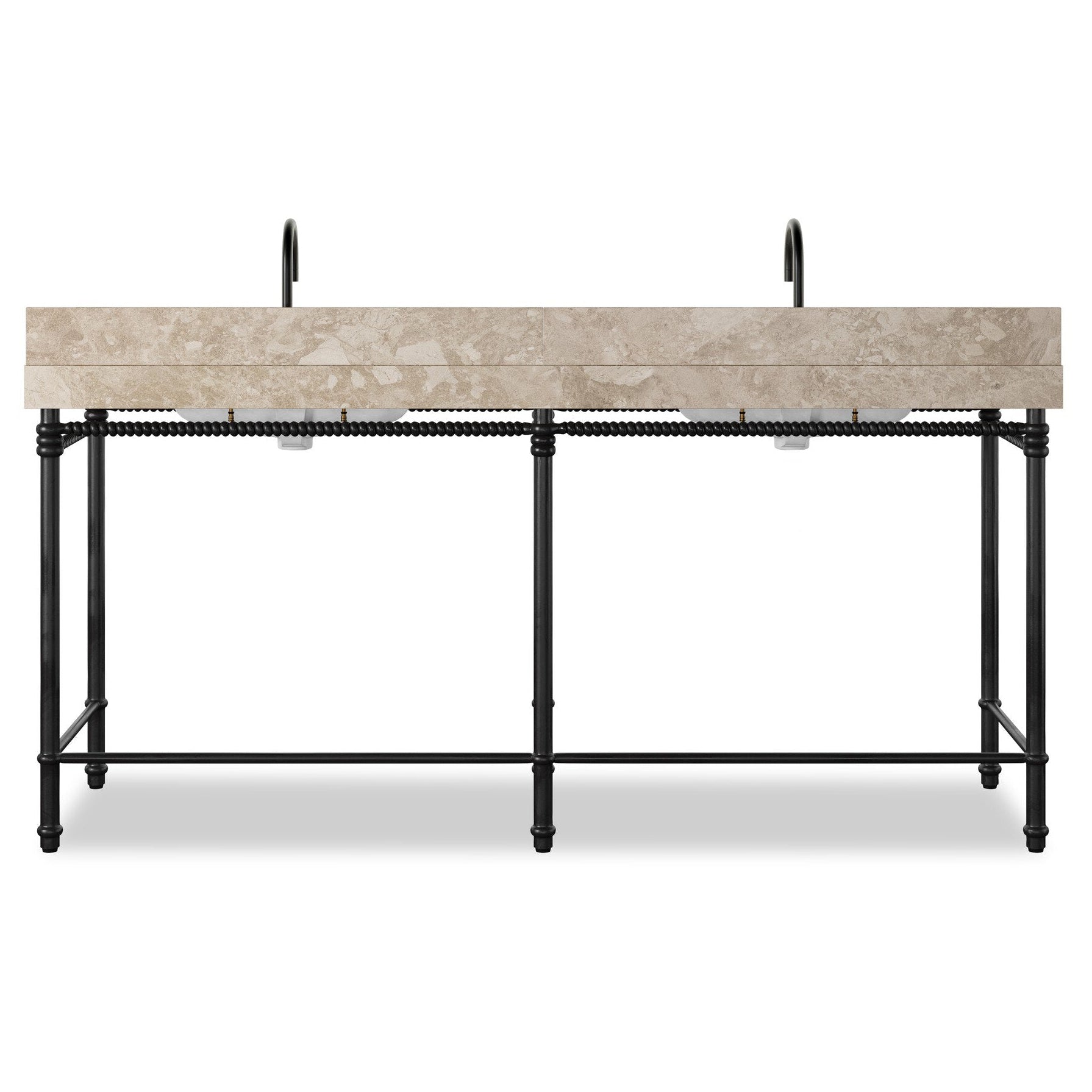 Four Hands Cassia Textured Dark Bronze Double Washstand — back view