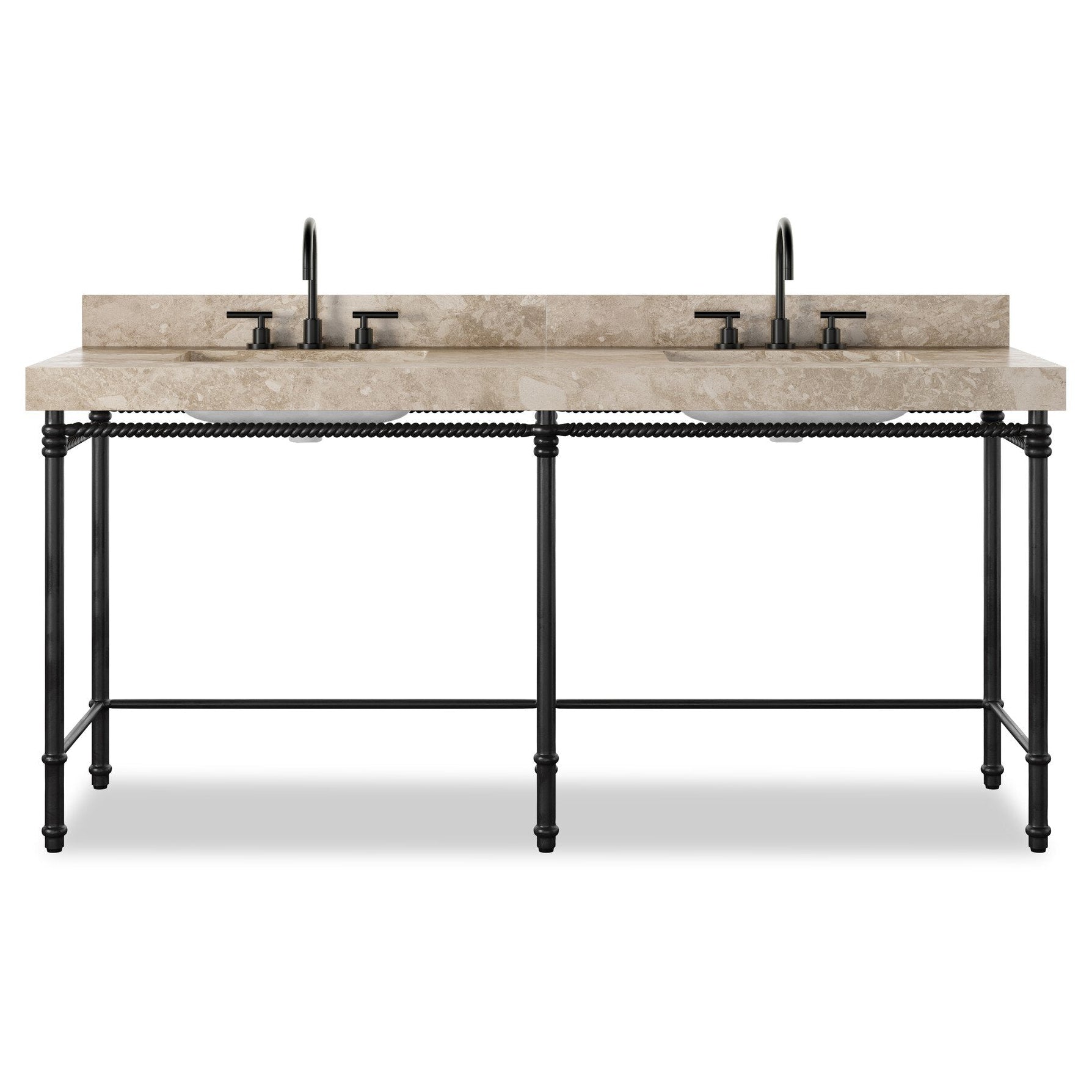 Four Hands Cassia Textured Dark Bronze Double Washstand — front view