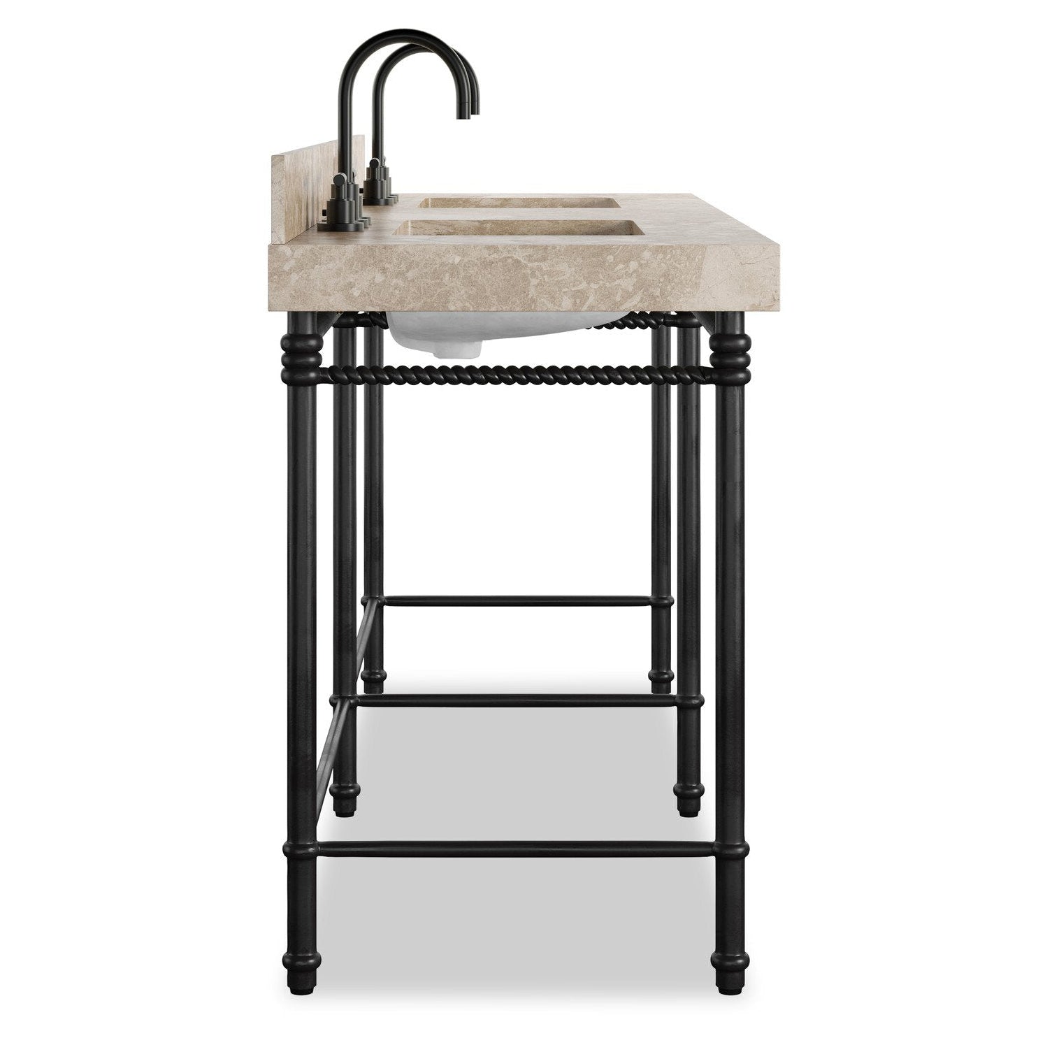 Four Hands Cassia Textured Dark Bronze Double Washstand — side view