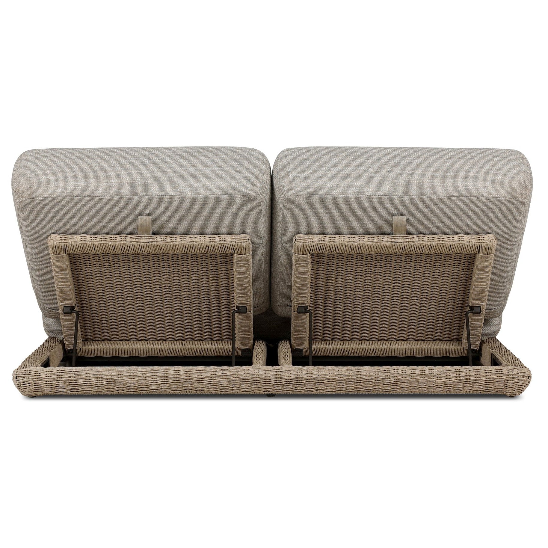 Four Hands Evander Ramiro Ecru Outdoor Double Chaise — back view