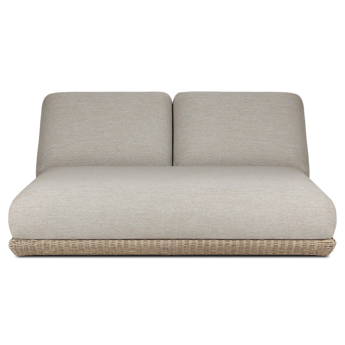 Four Hands Evander Ramiro Ecru Outdoor Double Chaise — front view