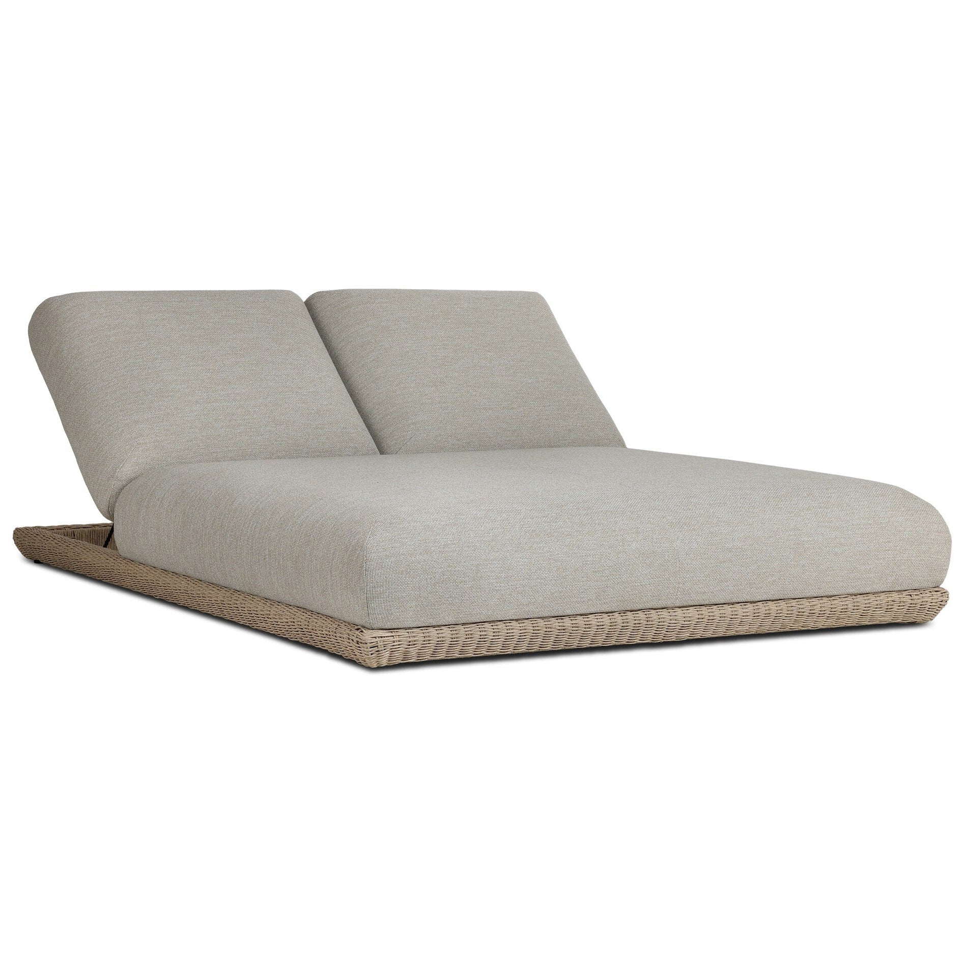 Four Hands Evander Ramiro Ecru Outdoor Double Chaise — styled view