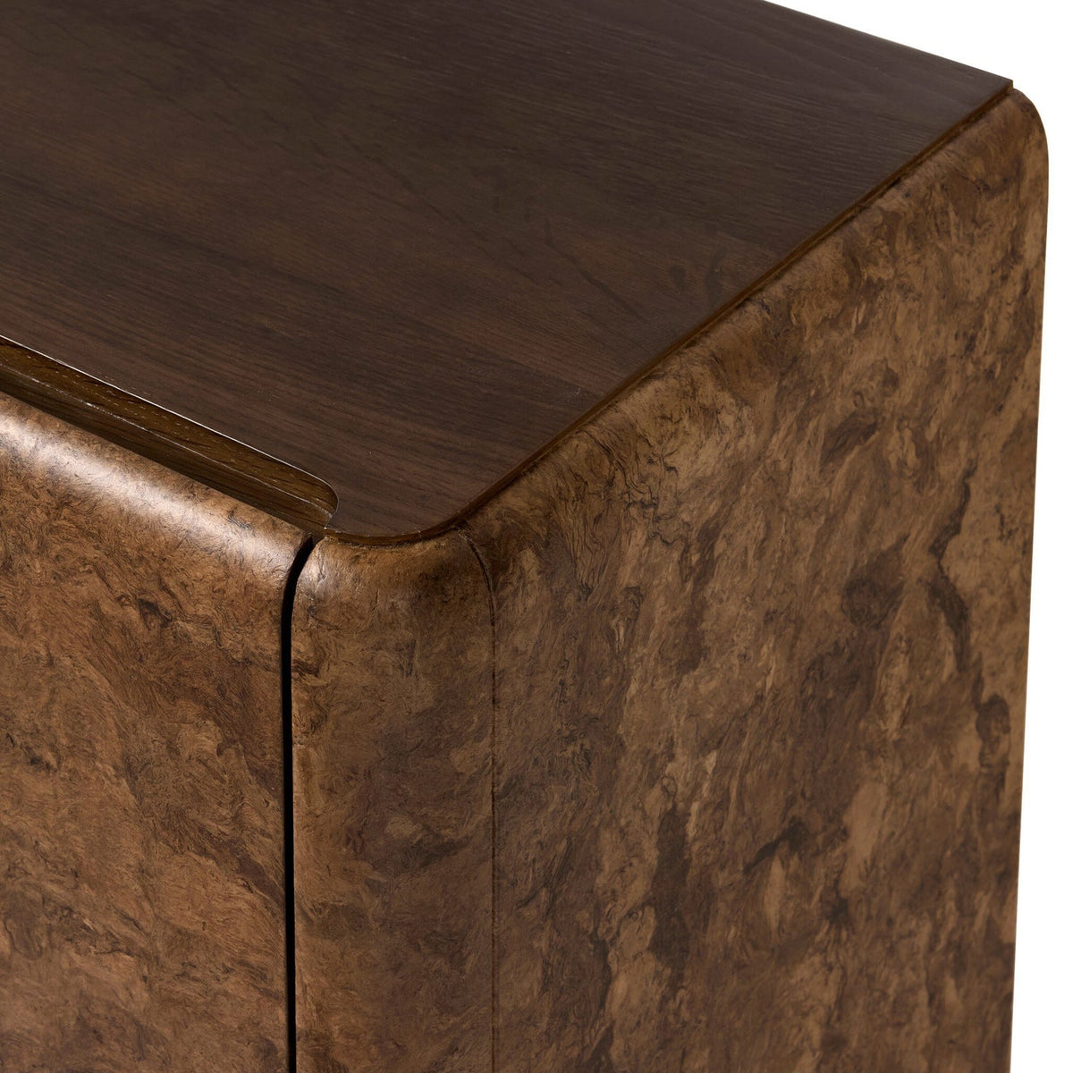 Four Hands Cambros Dark Bark Paper Media Console — construction detail