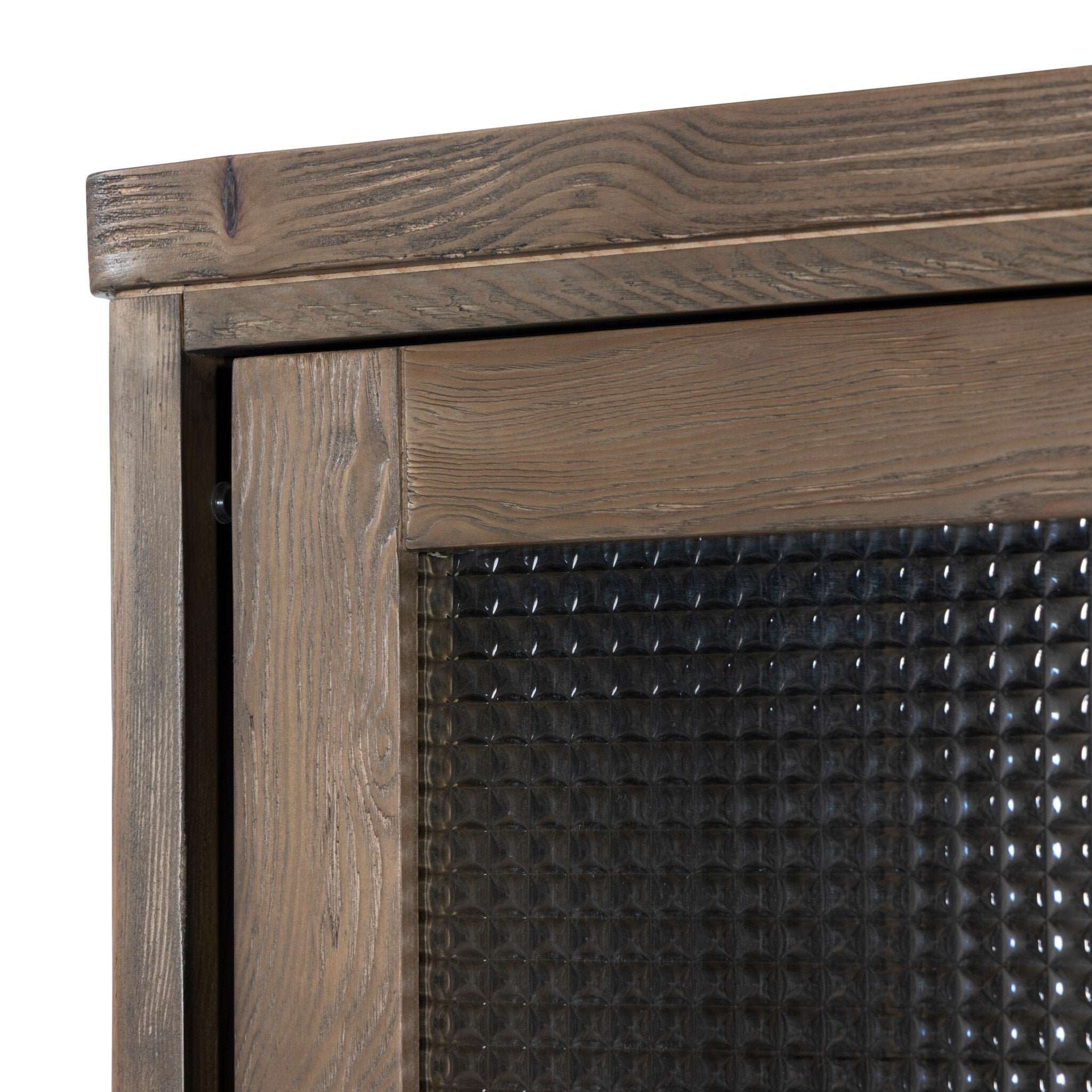 Four Hands Foster Sandy Hemlock Cabinet — Beveled Square Glass