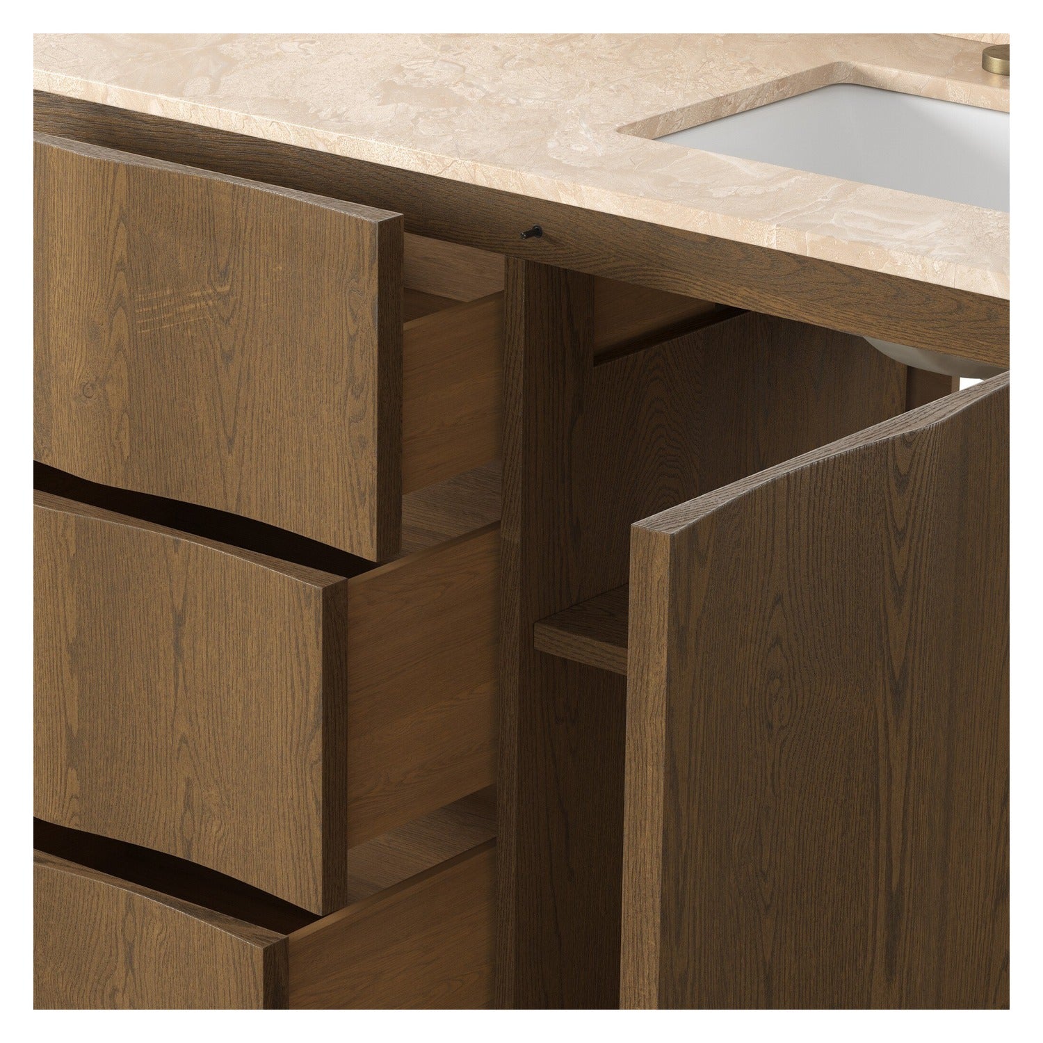 Four Hands Brookhurst Satin Drifted Oak Double Vanity