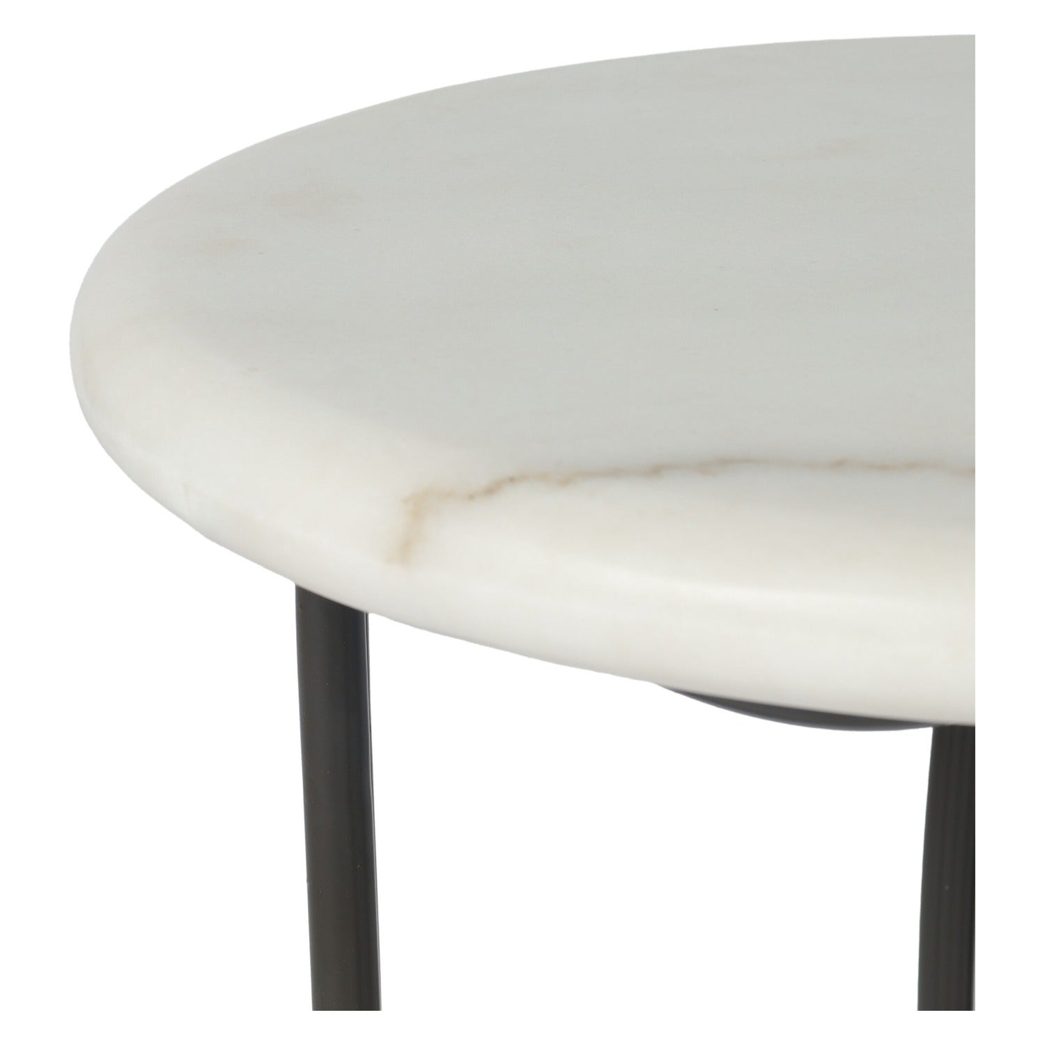 Four Hands Idalia White Marble Outdoor End Table Set of 2