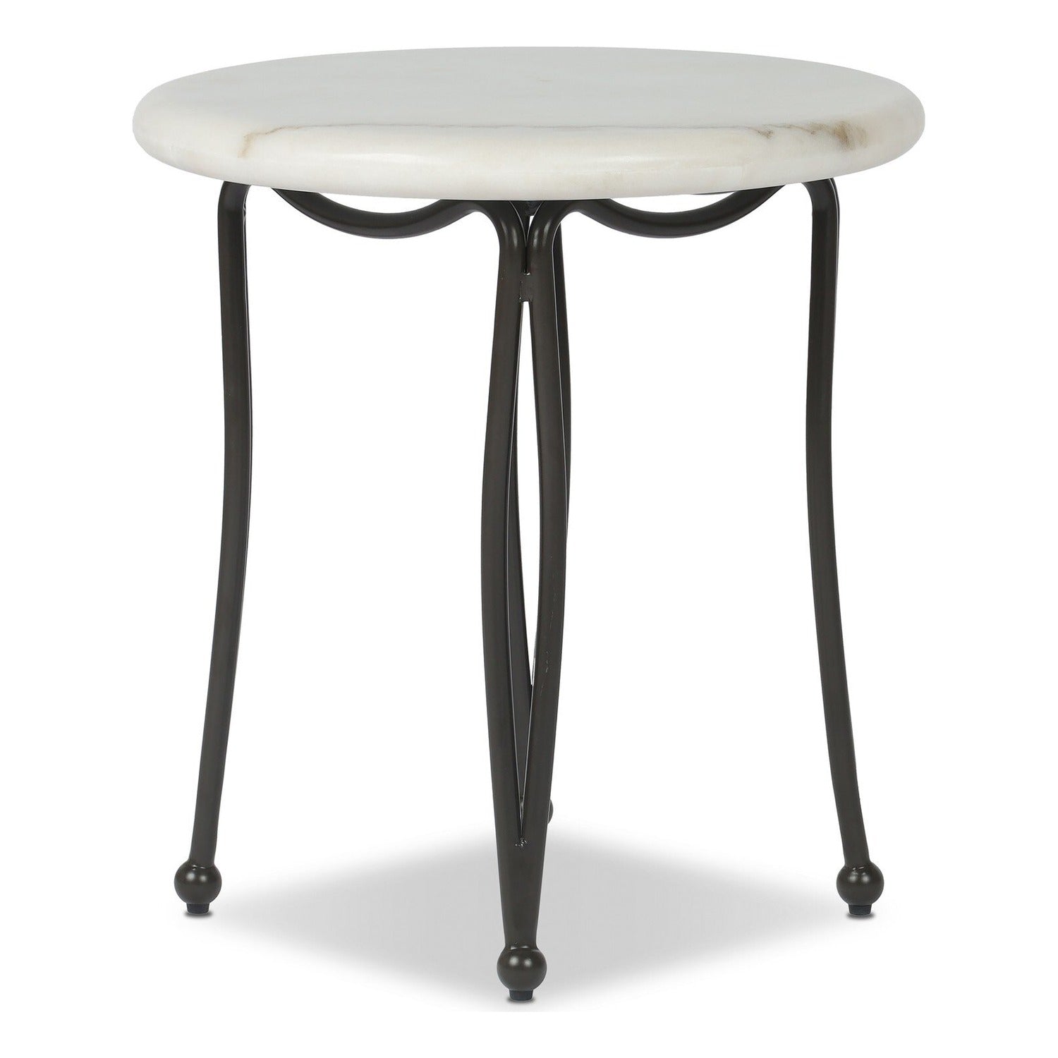 Four Hands Idalia White Marble Outdoor End Table Set of 2