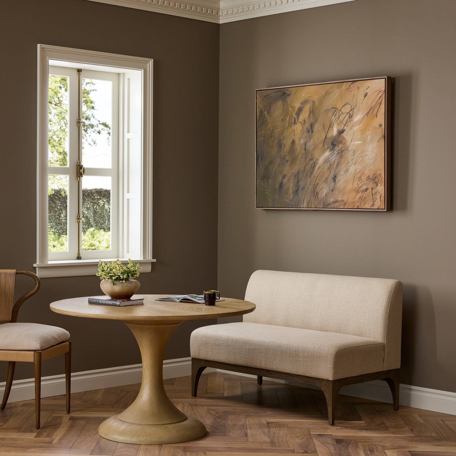 Four Hands Ellington Irving Flax 72in Banquette Dining Bench