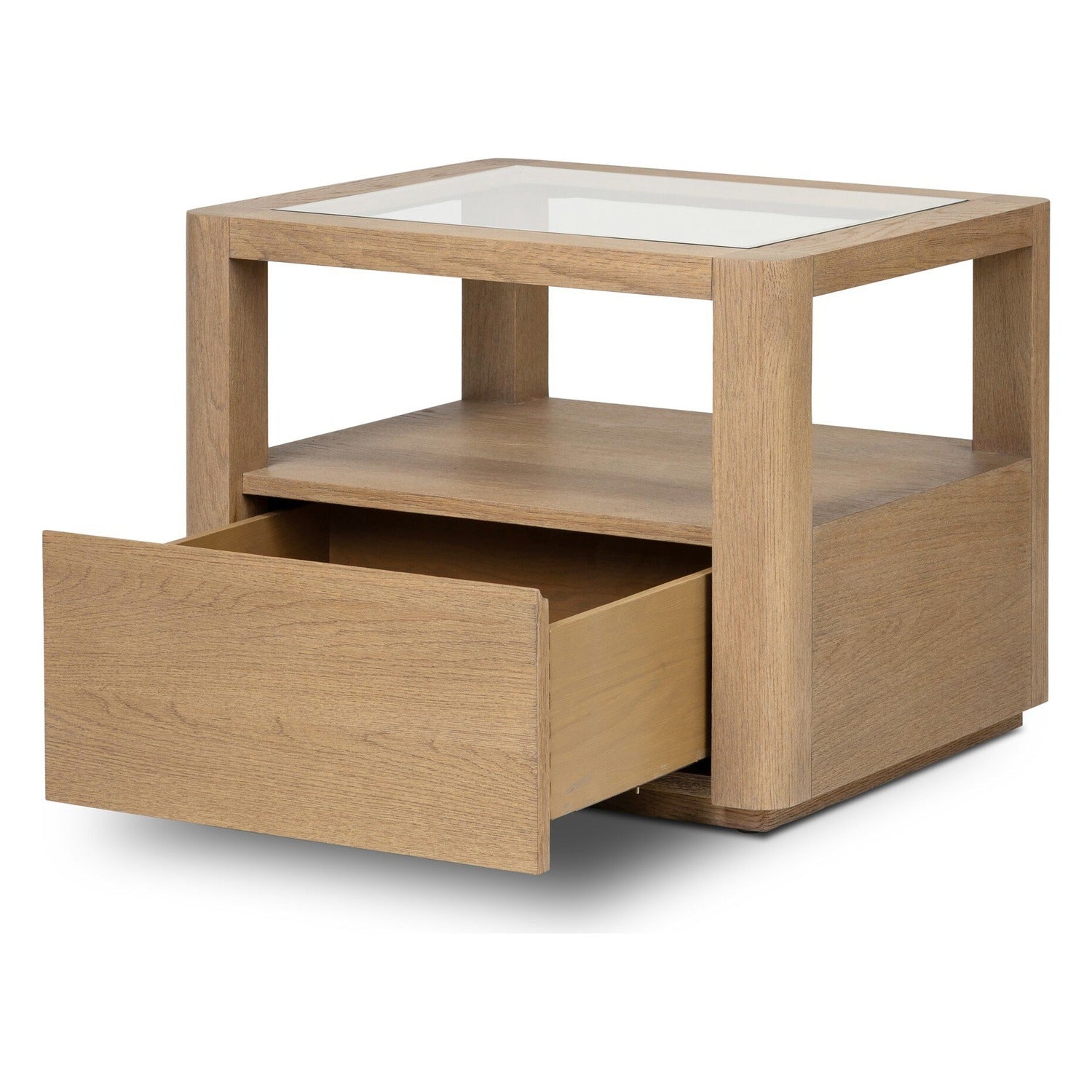 Four Hands Shiloh Tempered Glass End Table