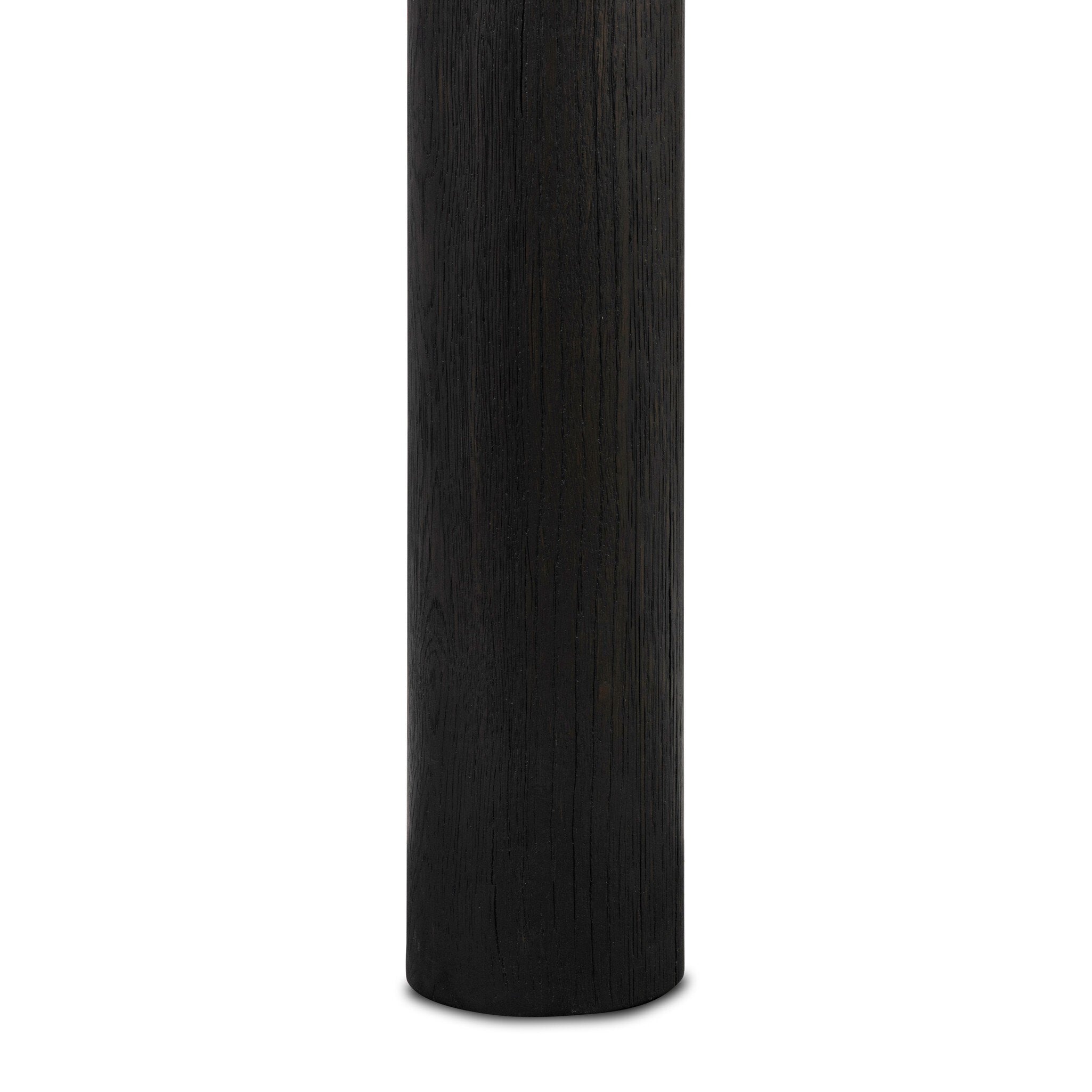Four Hands Taylor Worn Black Oak Standing Desk — hardware and joinery