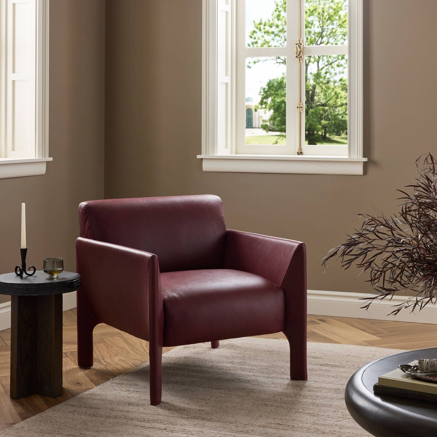 Four Hands Graford Dulane Burgundy Chair
