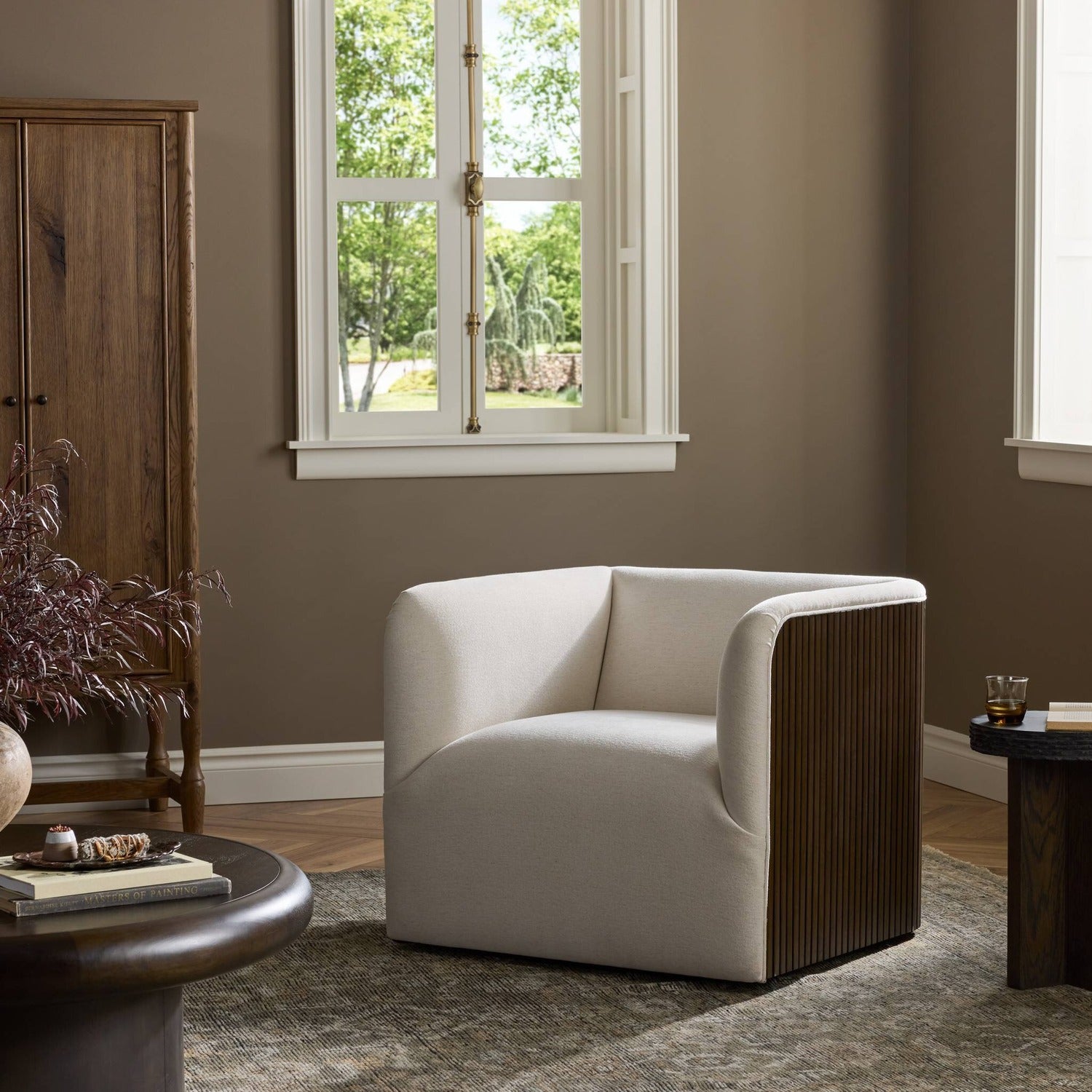 Four Hands Rory Laughlin Bone Swivel Chair
