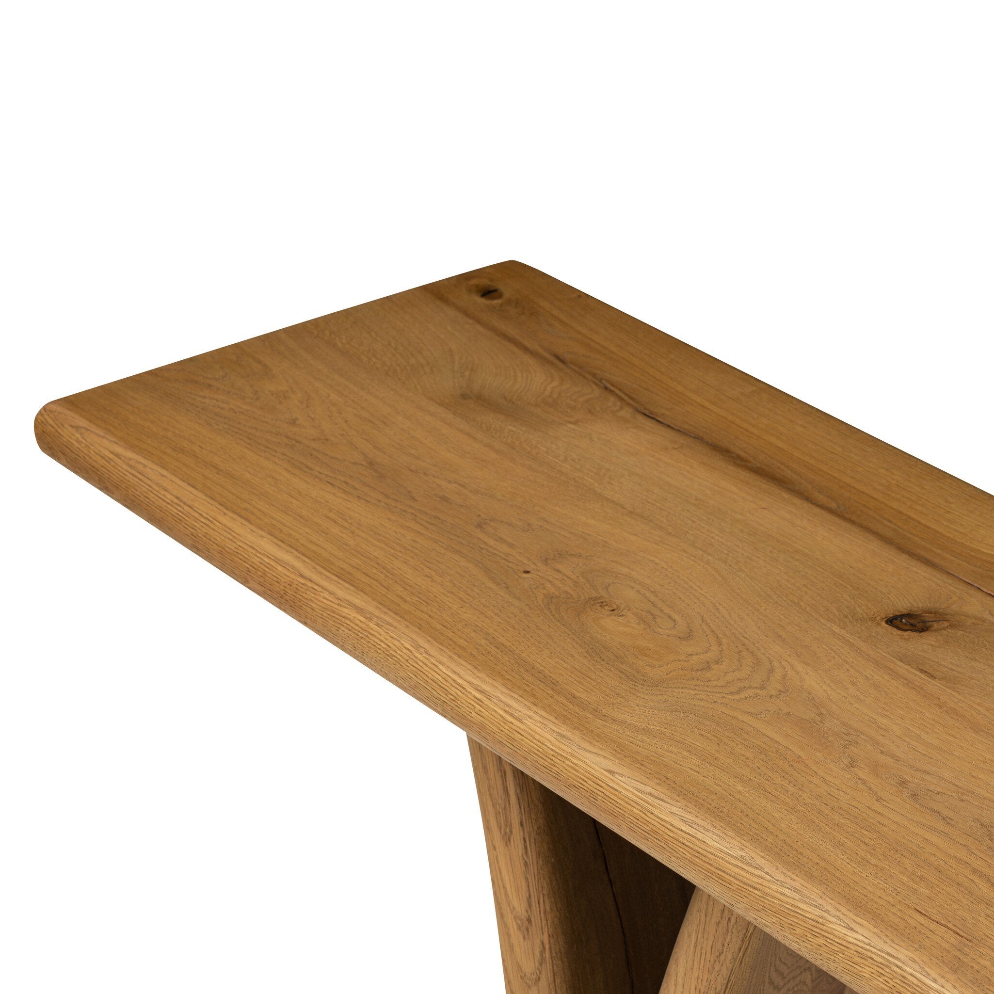 Four Hands Marcon Natural Reclaimed French Oak Console Table — Solid Reclaimed Oak
