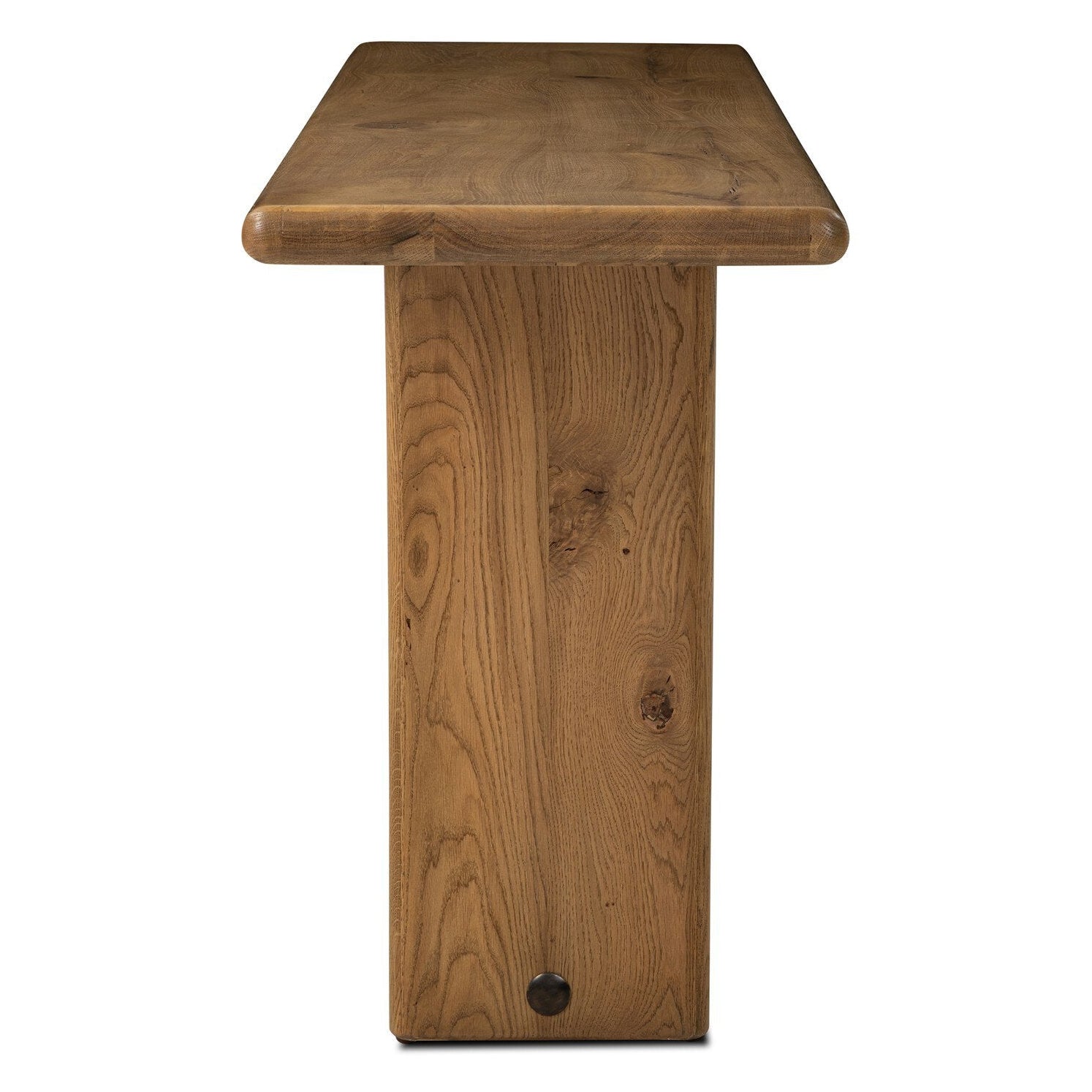 Four Hands Marcon Natural Reclaimed French Oak Console Table side profile
