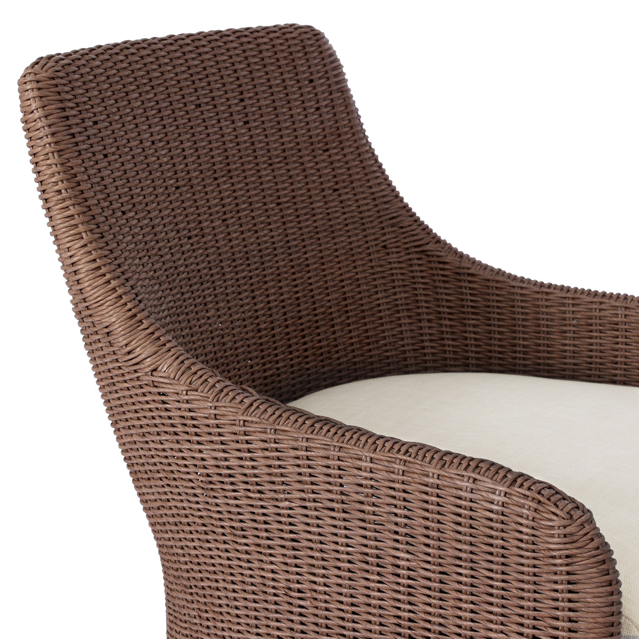Four Hands Blaire Tanned Weave Outdoor Swivel Chair — Vergo Cream