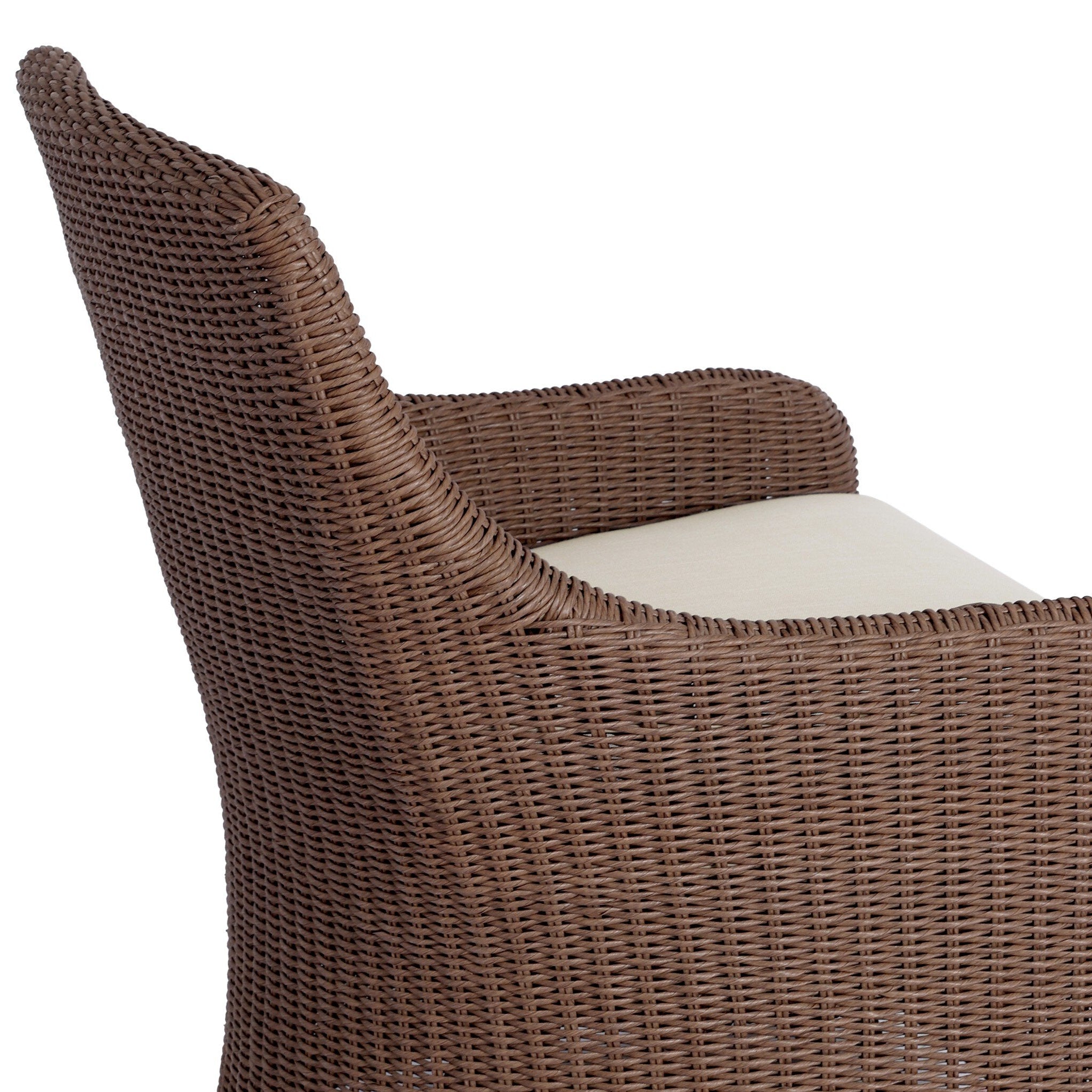 Four Hands Blaire Tanned Weave Outdoor Swivel Chair — hardware and joinery