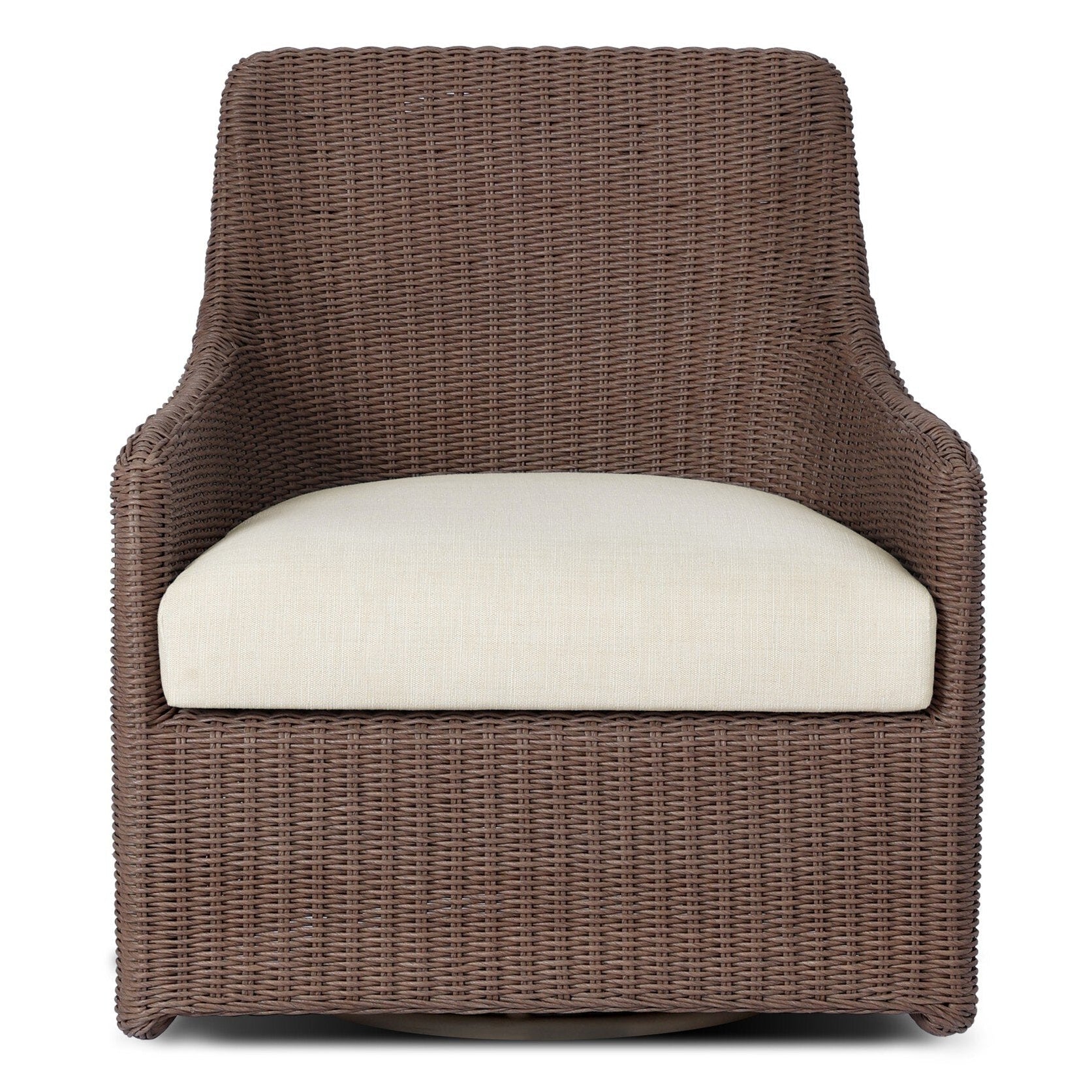 Four Hands Blaire Tanned Weave Outdoor Swivel Chair front view