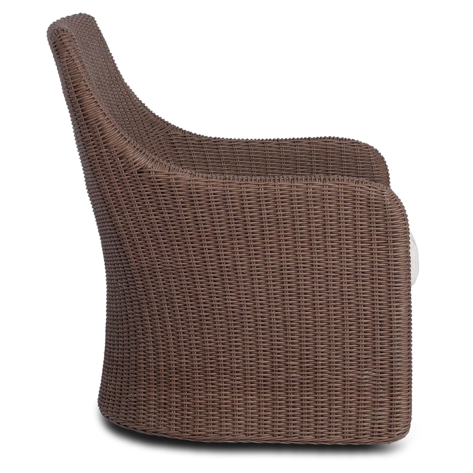 Four Hands Blaire Tanned Weave Outdoor Swivel Chair side profile
