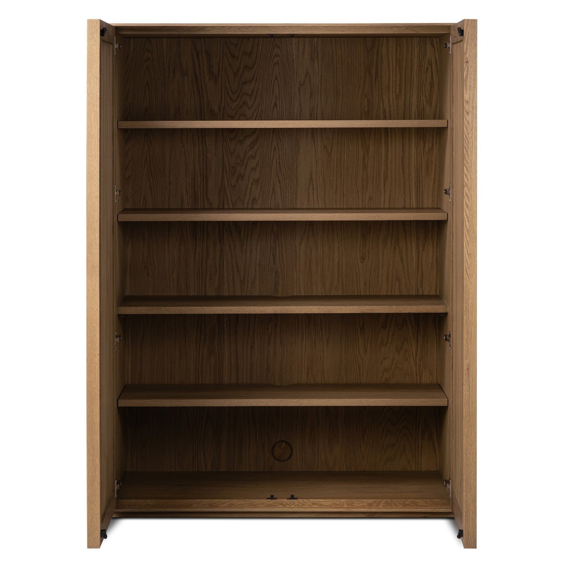 Four Hands Leo Rustic Light Natural Oak Cabinet - shown open