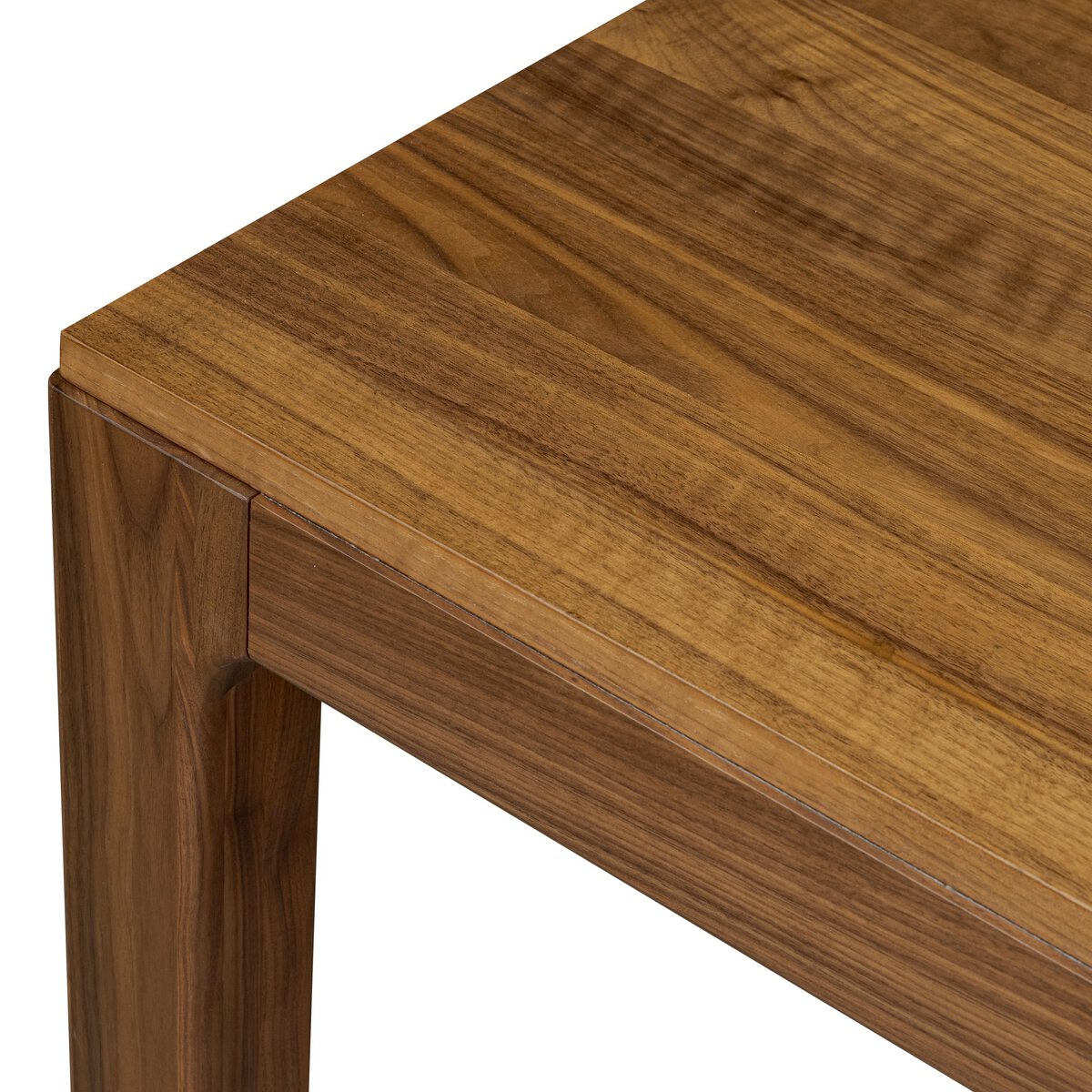 Four Hands Arturo 78in Dining Table in natural walnut, close-up detail of walnut grain, view 3