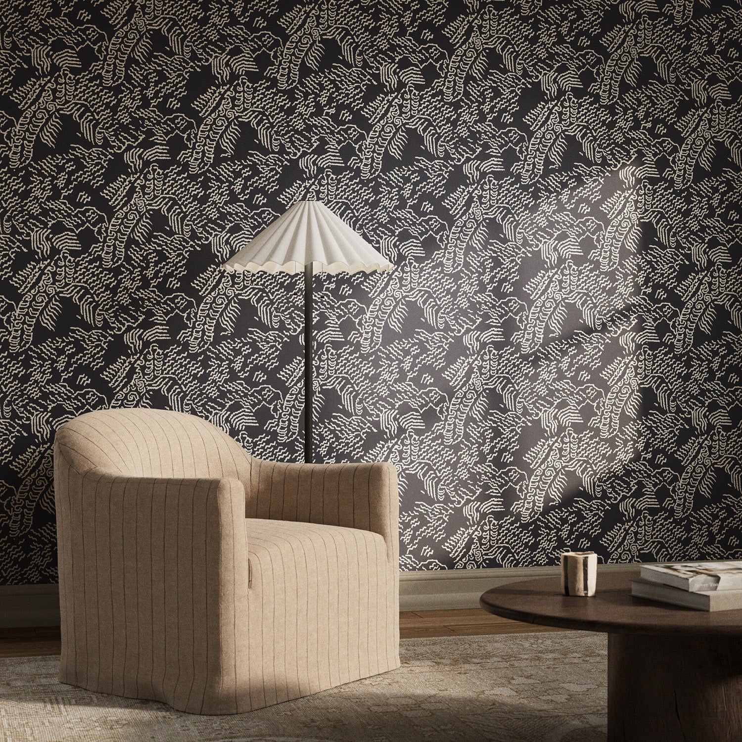 Four Hands Art Studio Balkan Black I Wallpaper