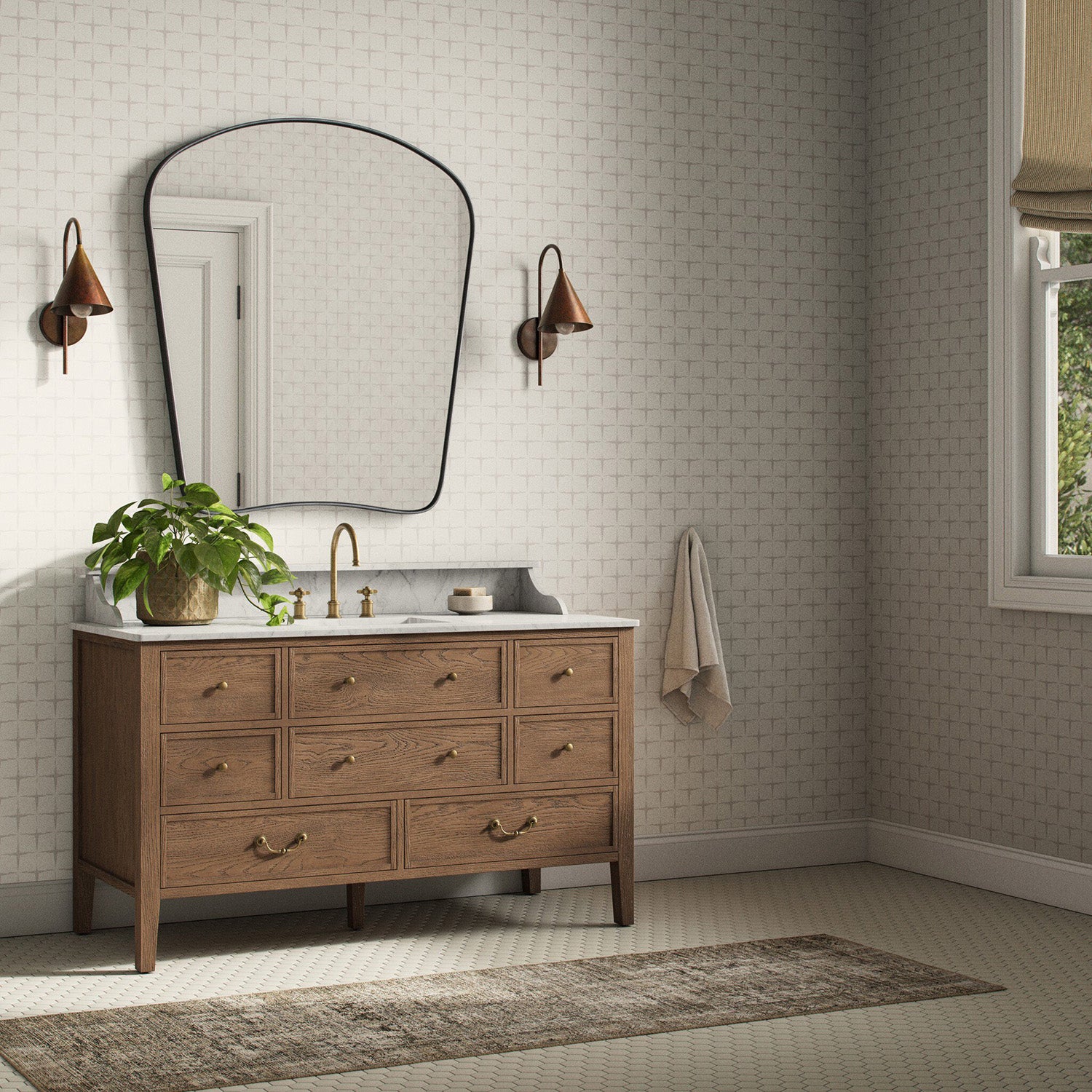 Getty Images x Four Hands Blocking Gray II Wallpaper