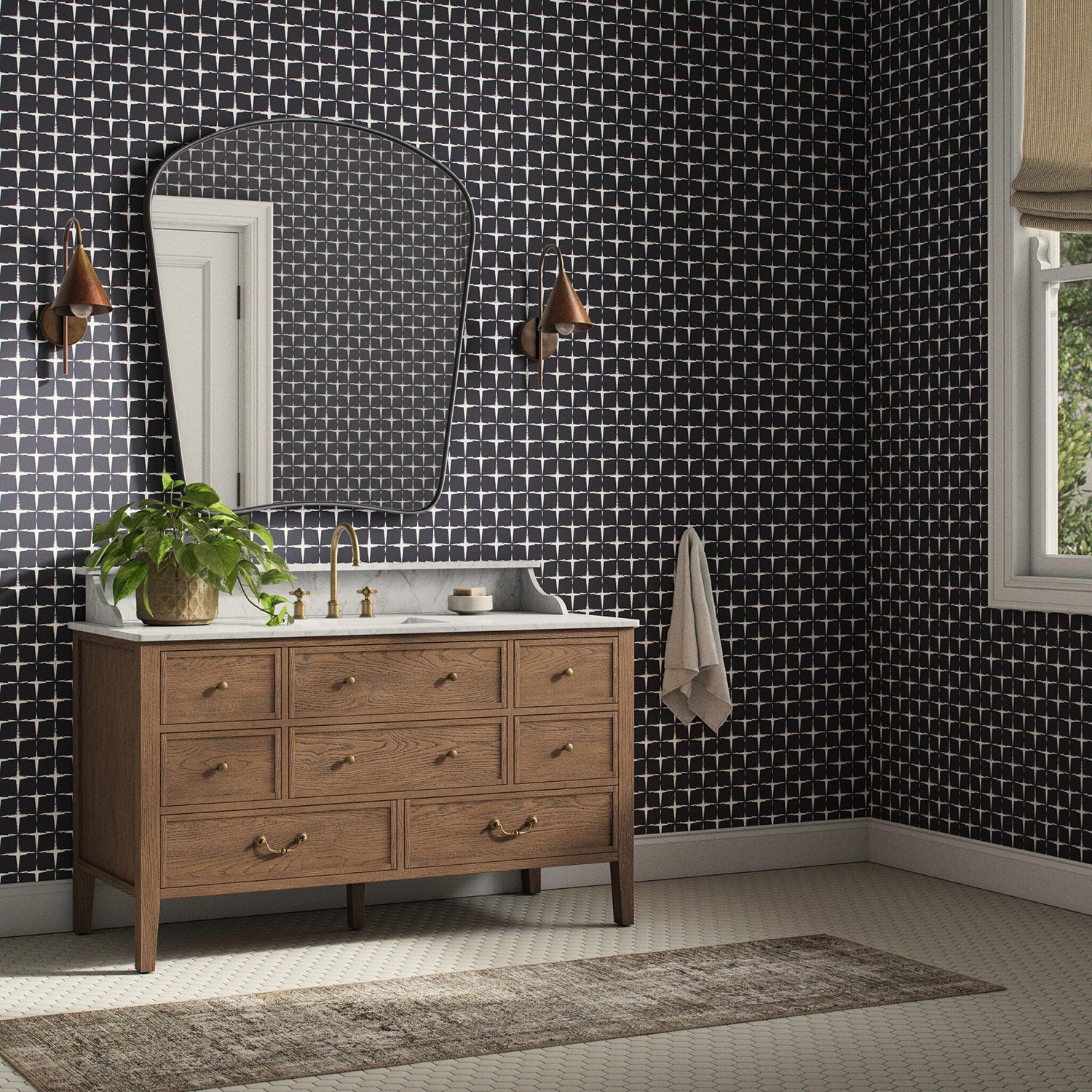 Getty Images x Four Hands Blocking Black I Wallpaper