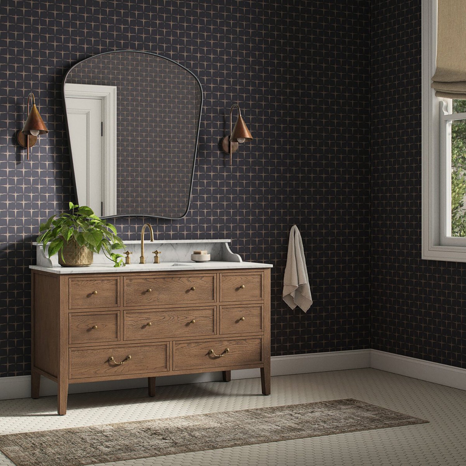 Getty Images x Four Hands Blocking Black & Tan I Wallpaper