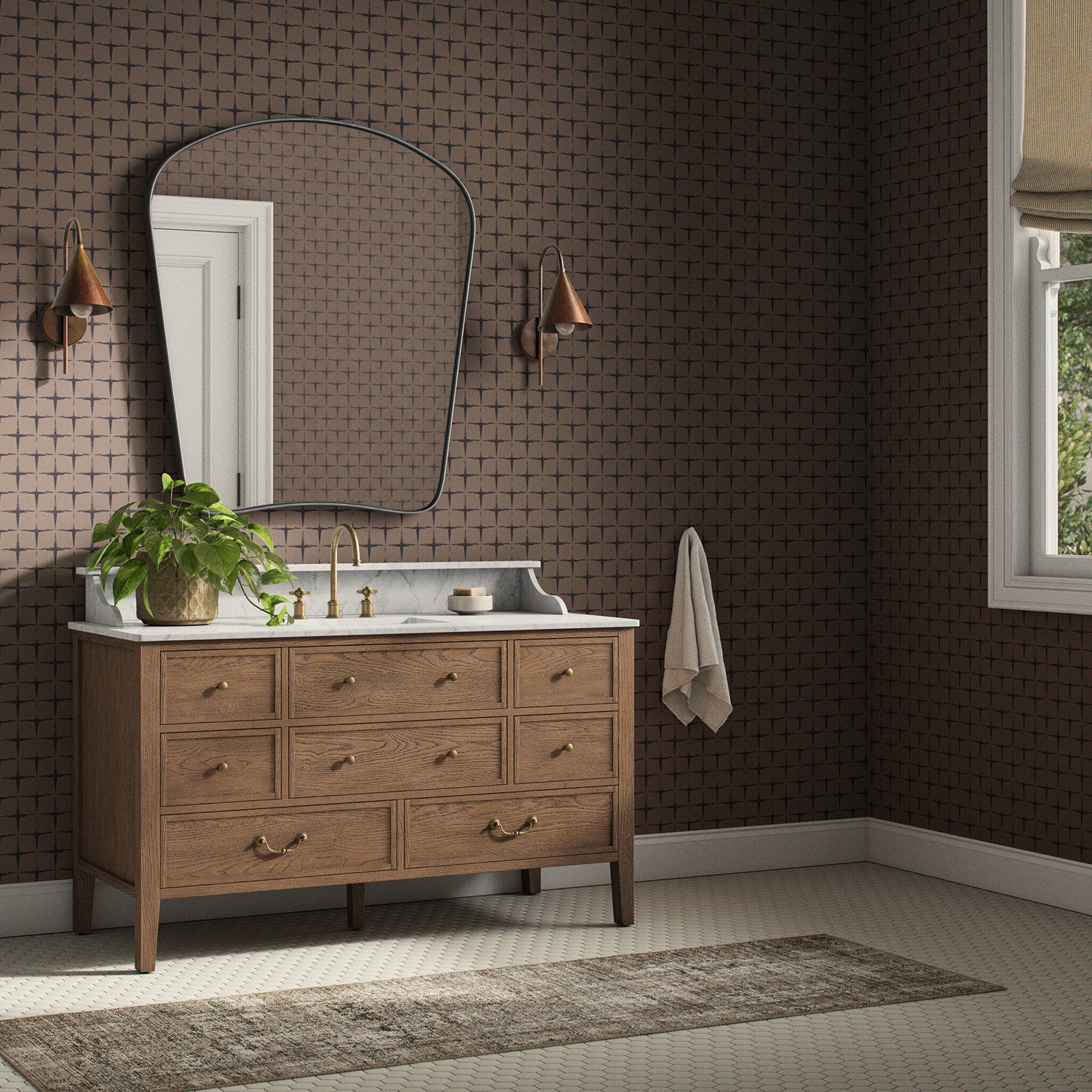 Getty Images x Four Hands Blocking Black & Tan II Wallpaper