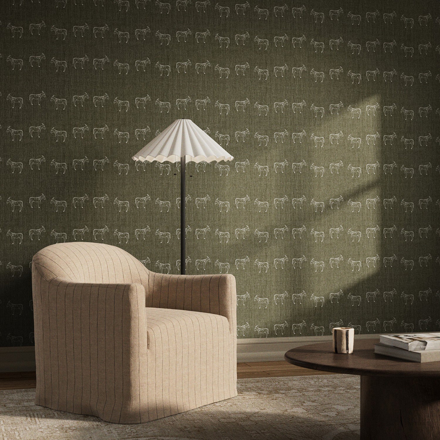 Paul Meyer x Four Hands Burros Olive Night I Wallpaper