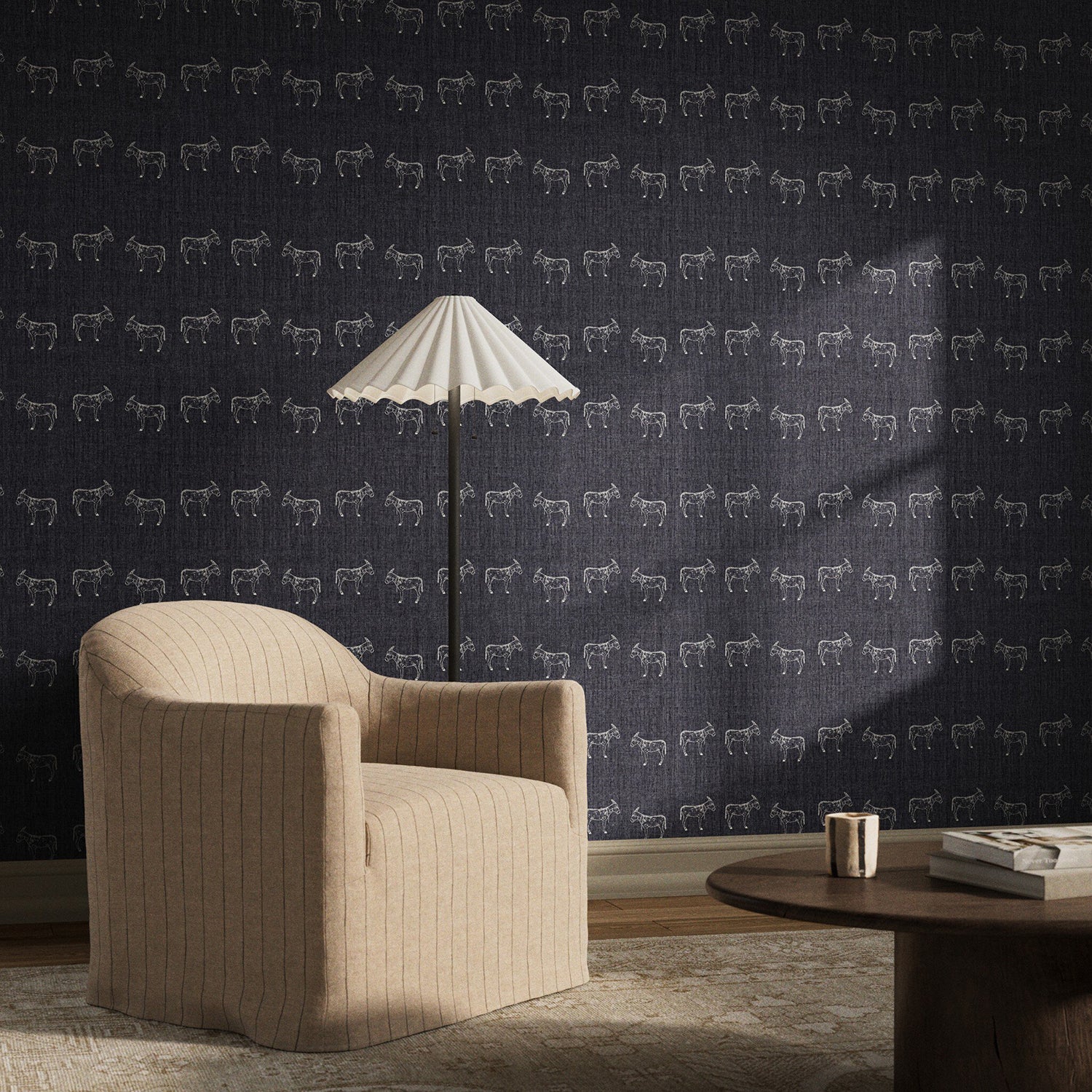 Paul Meyer x Four Hands Burros Charcoal Wallpaper