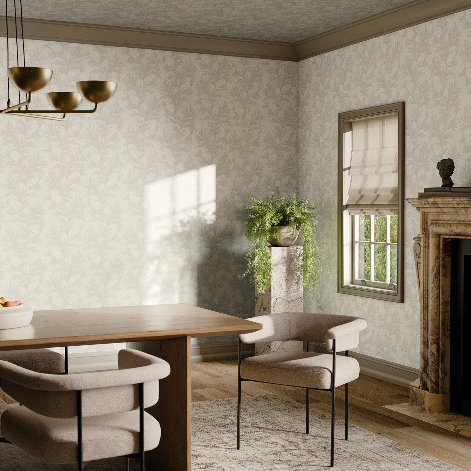 Getty Images x Four Hands Lush Leaves Gray II Wallpaper