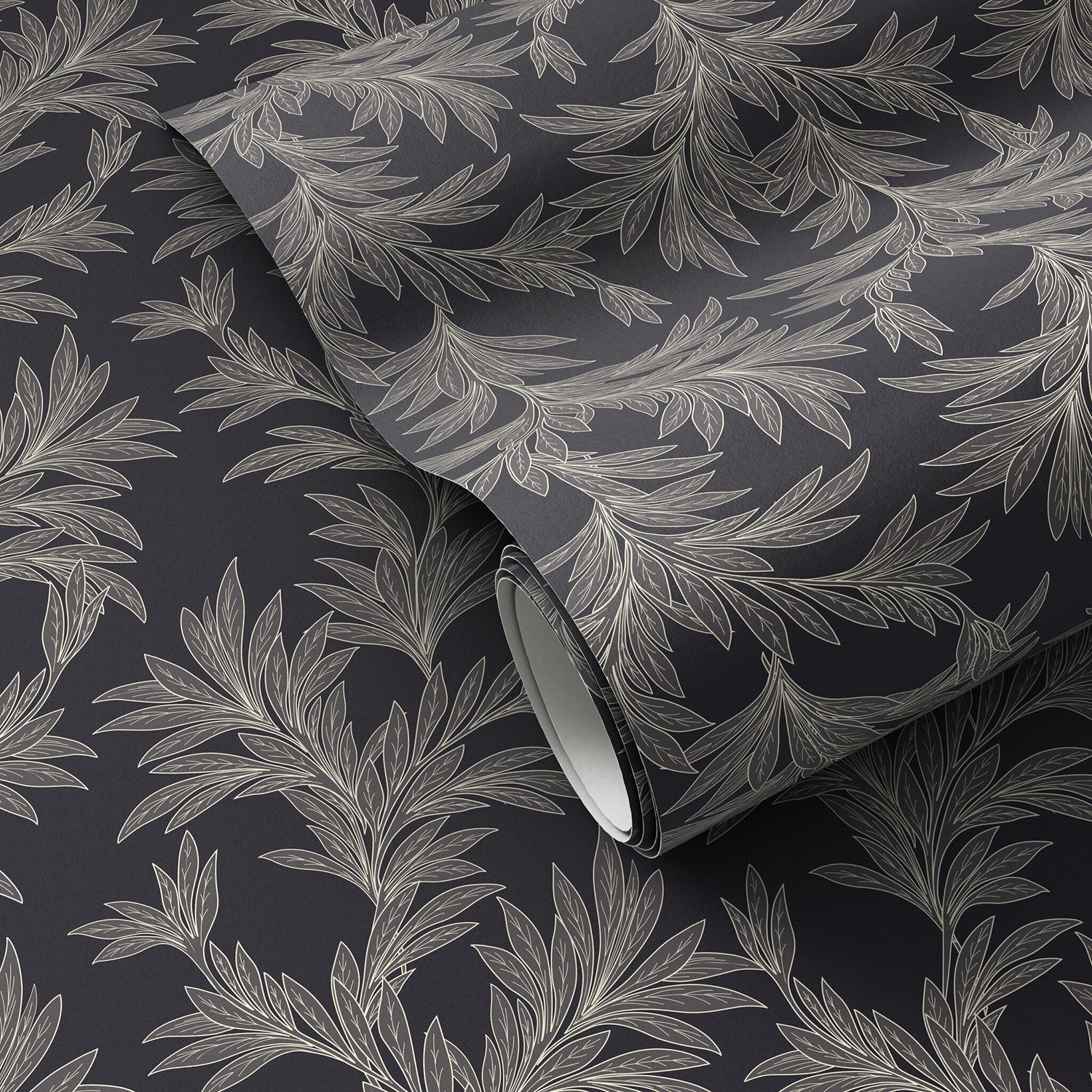 Getty Images x Four Hands Lush Leaves Black I Wallpaper