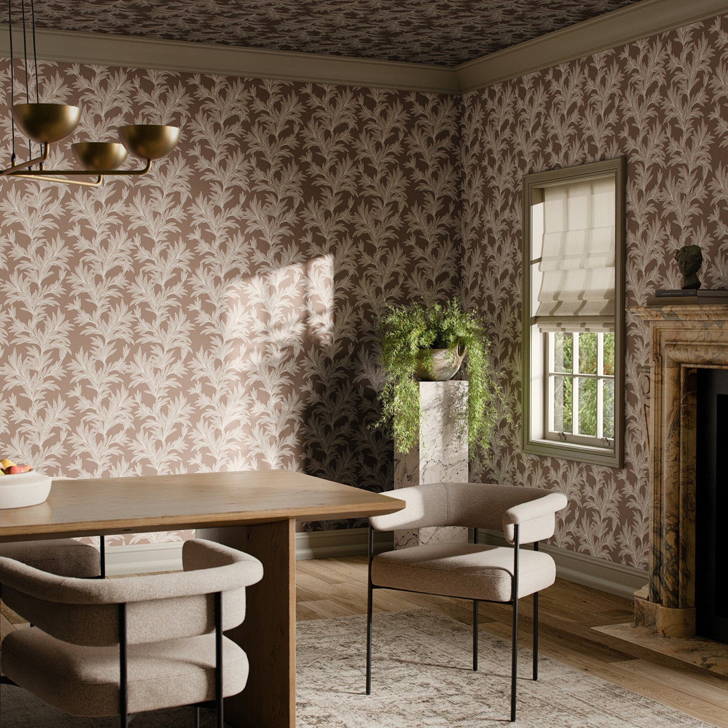 Getty Images x Four Hands Lush Leaves Taupe I Wallpaper
