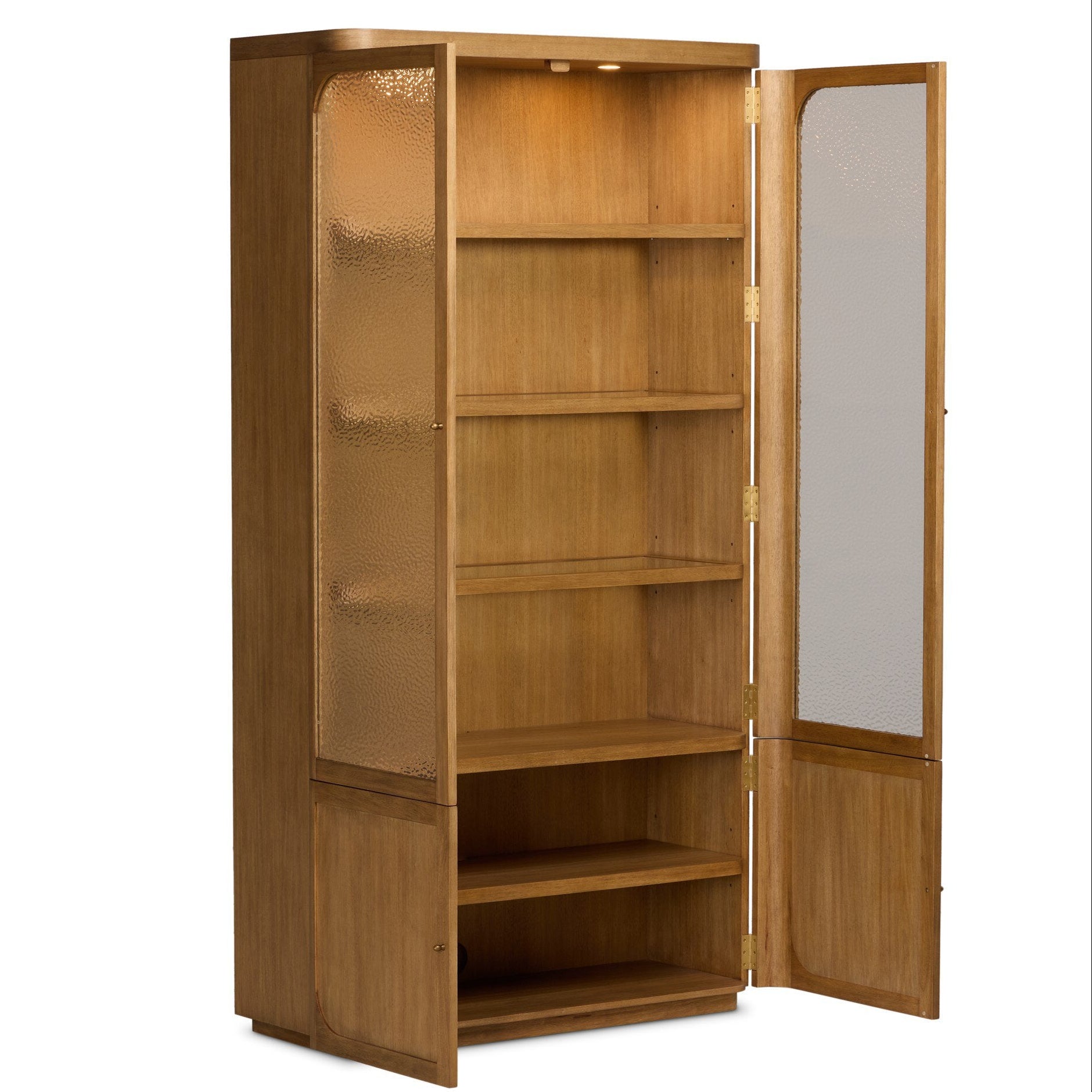 Four Hands Lansford Natural Parawood Cabinet - shown open
