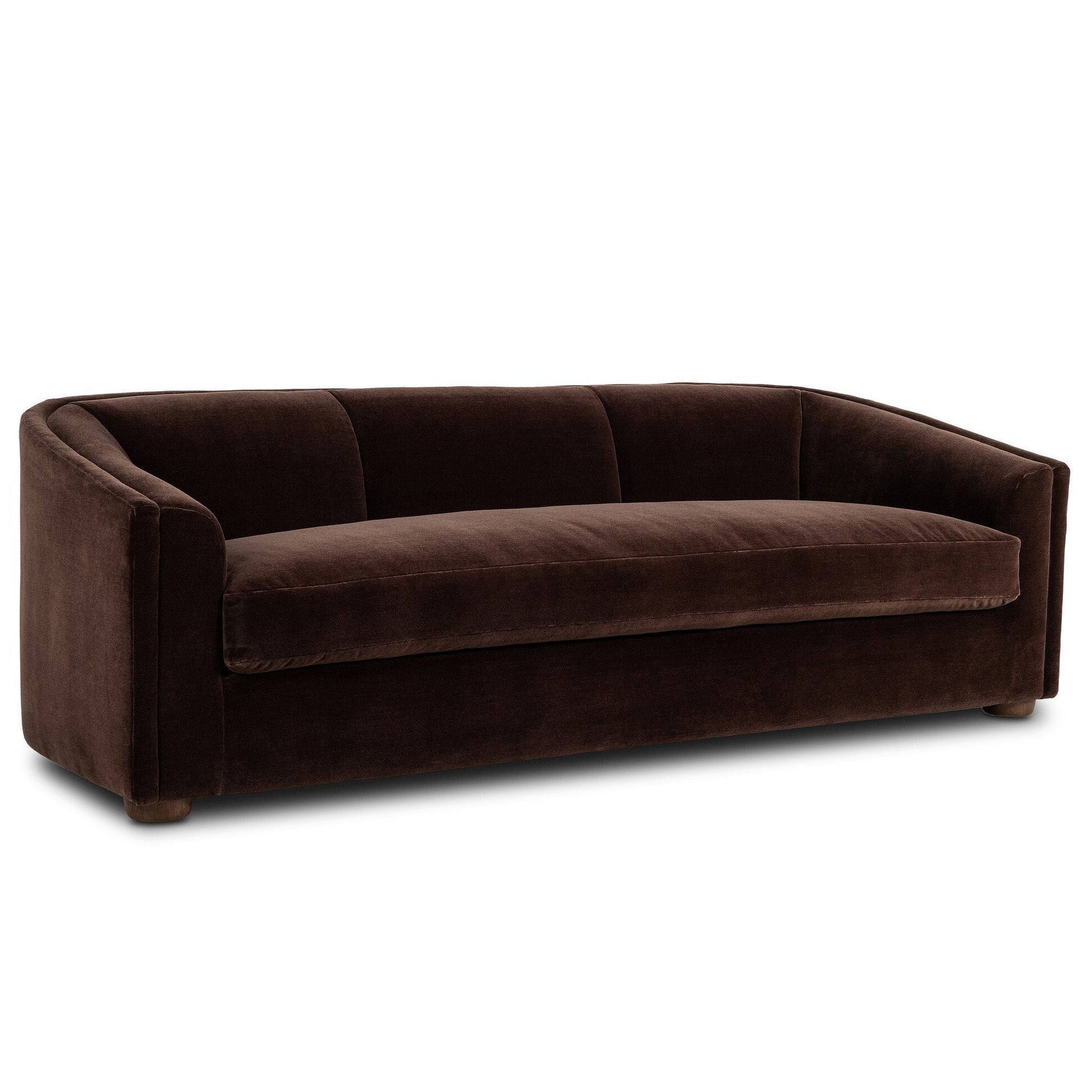 Four Hands Presley Monte Chocolate Sofa - styled view