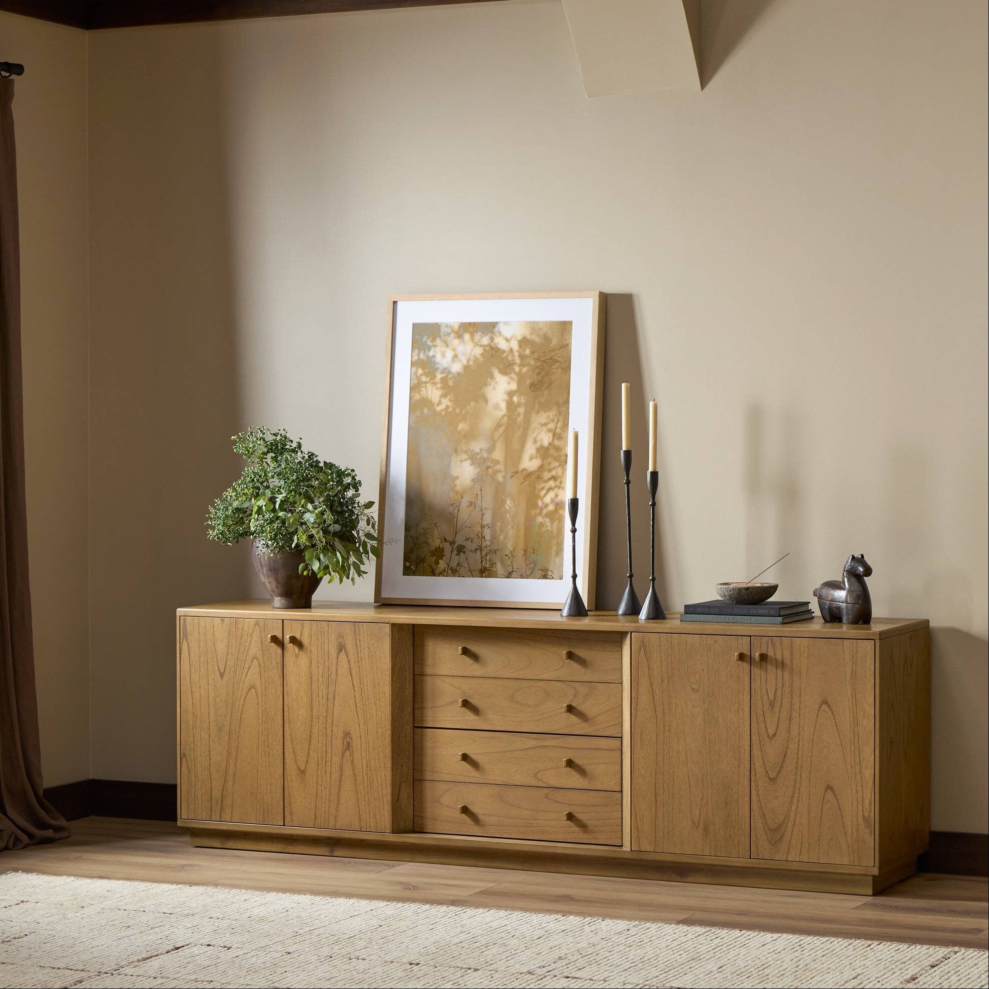 Four Hands Daxon Sandy Mindi Sideboard - styled room setting