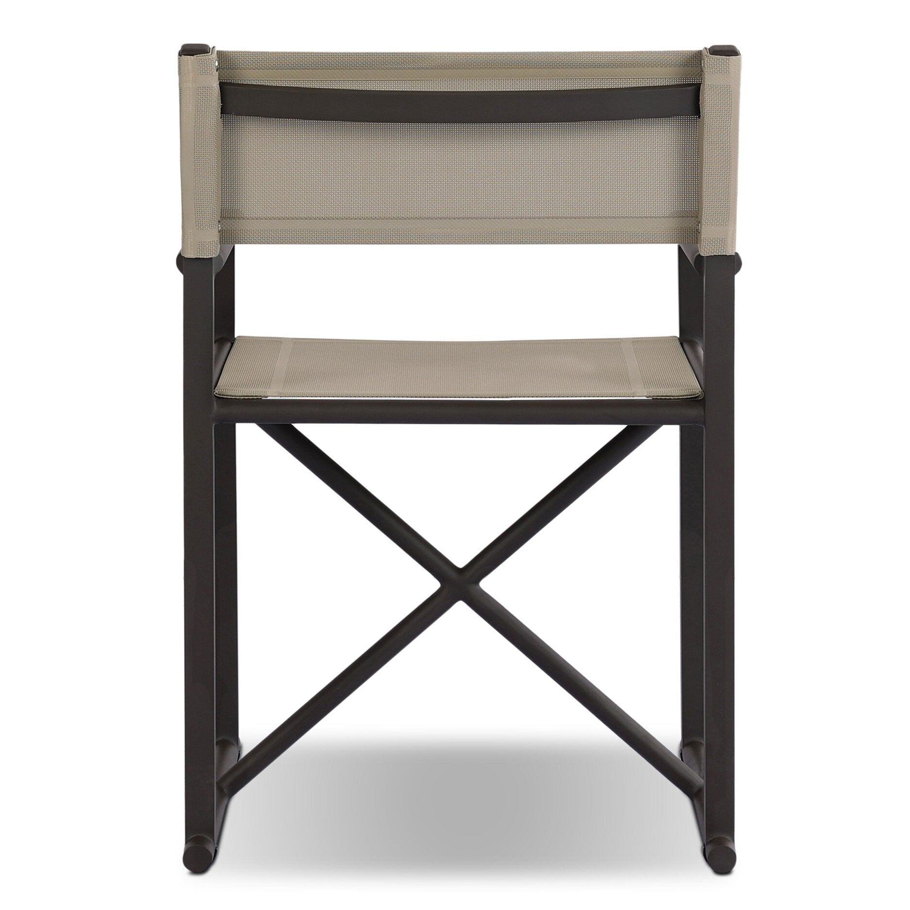 Four Hands Brisco Taupe Mesh Outdoor Dining Chair back view